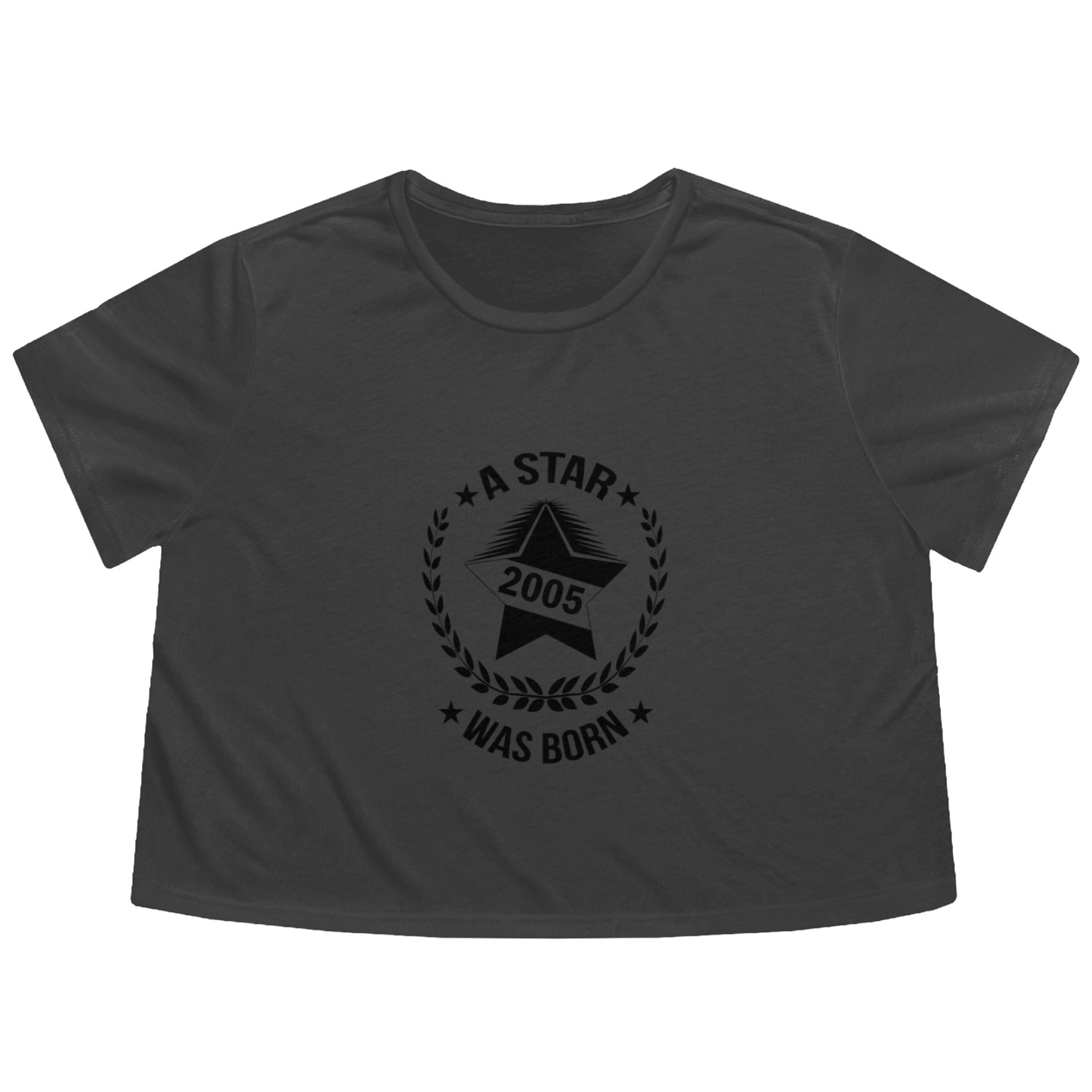 A star was born in 2005 birthday sayings Flowy Cropped Tees