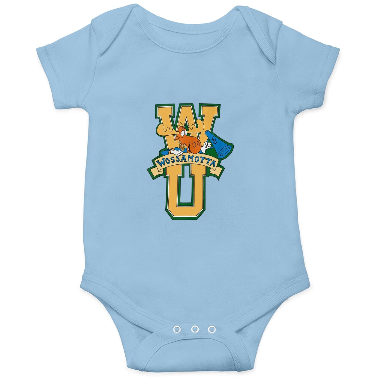 Rocky And Bullwinkle Wossamotta U Logo Baby Bodysuit