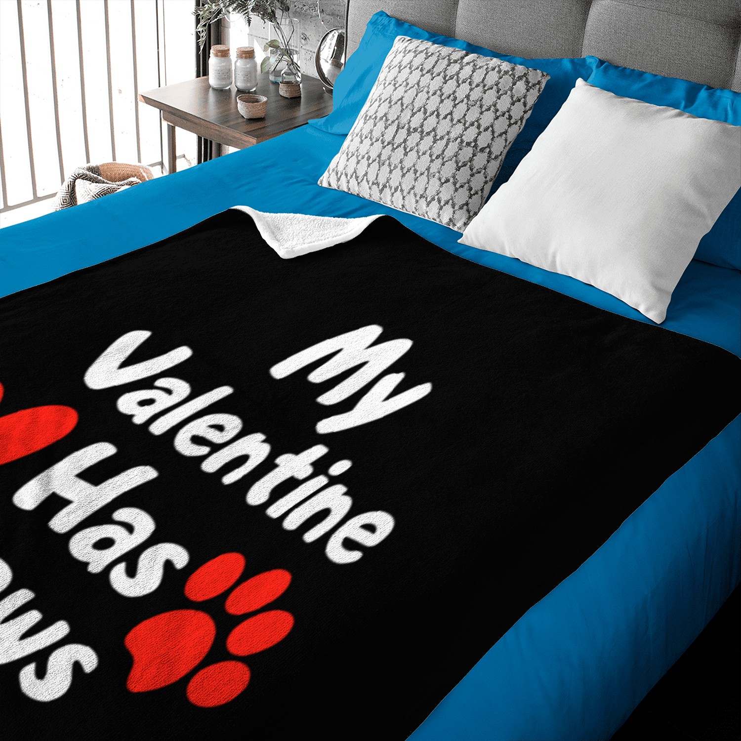My Valentine Has Paws Baby Blankets