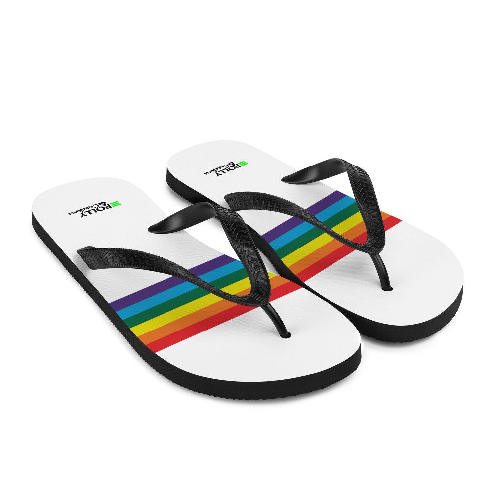 Gay Pride Flip Flops / Pride Flip Flops / Gay Pride Rainbow Flip Flops / Gay Pride Colors / LGBTQ Flip Flops / Rainbow Flip Flops by P&C