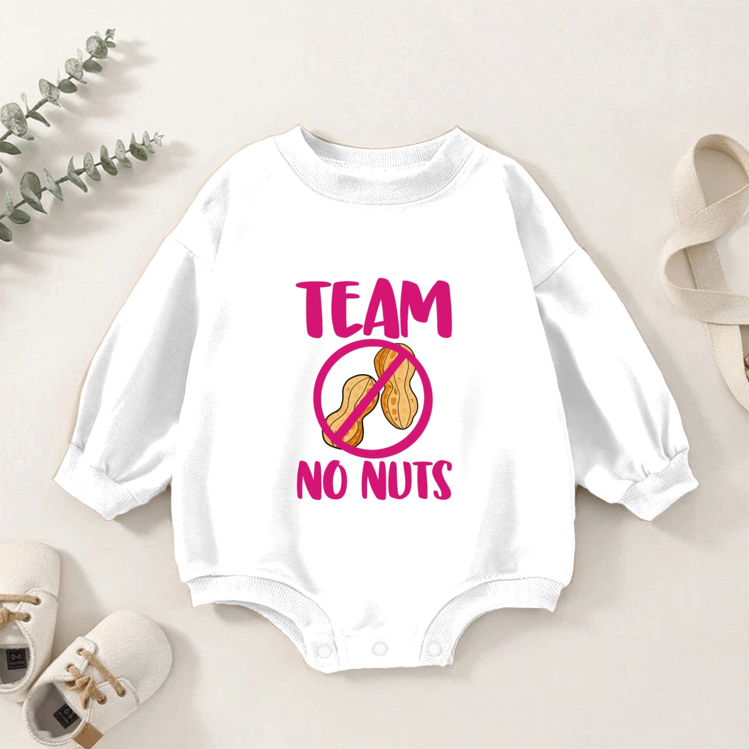 Team No Nuts Baby Romper Sweatshirts
