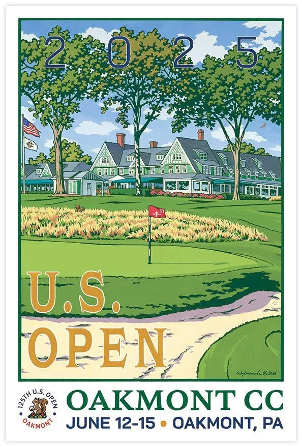2025 U.S. Open Oakmont Country Club Golf Poster