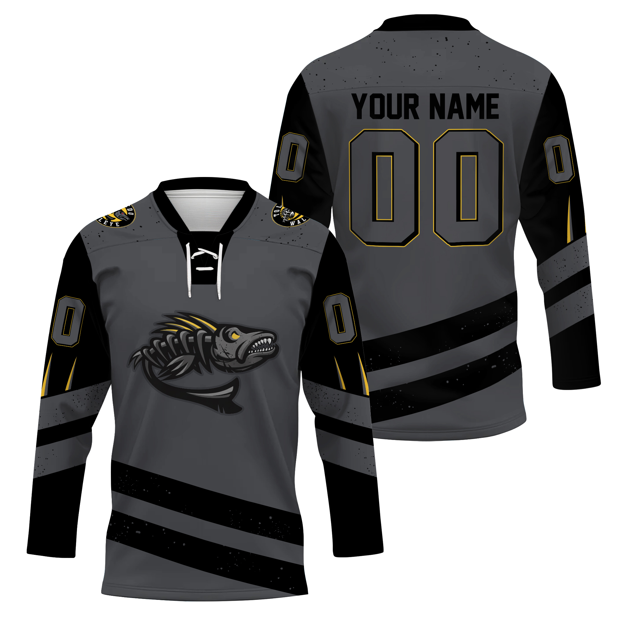 Personalized Toledo Walleye 2025/26 Bonefish Lace Hockey Shirt Men's Fan Gear