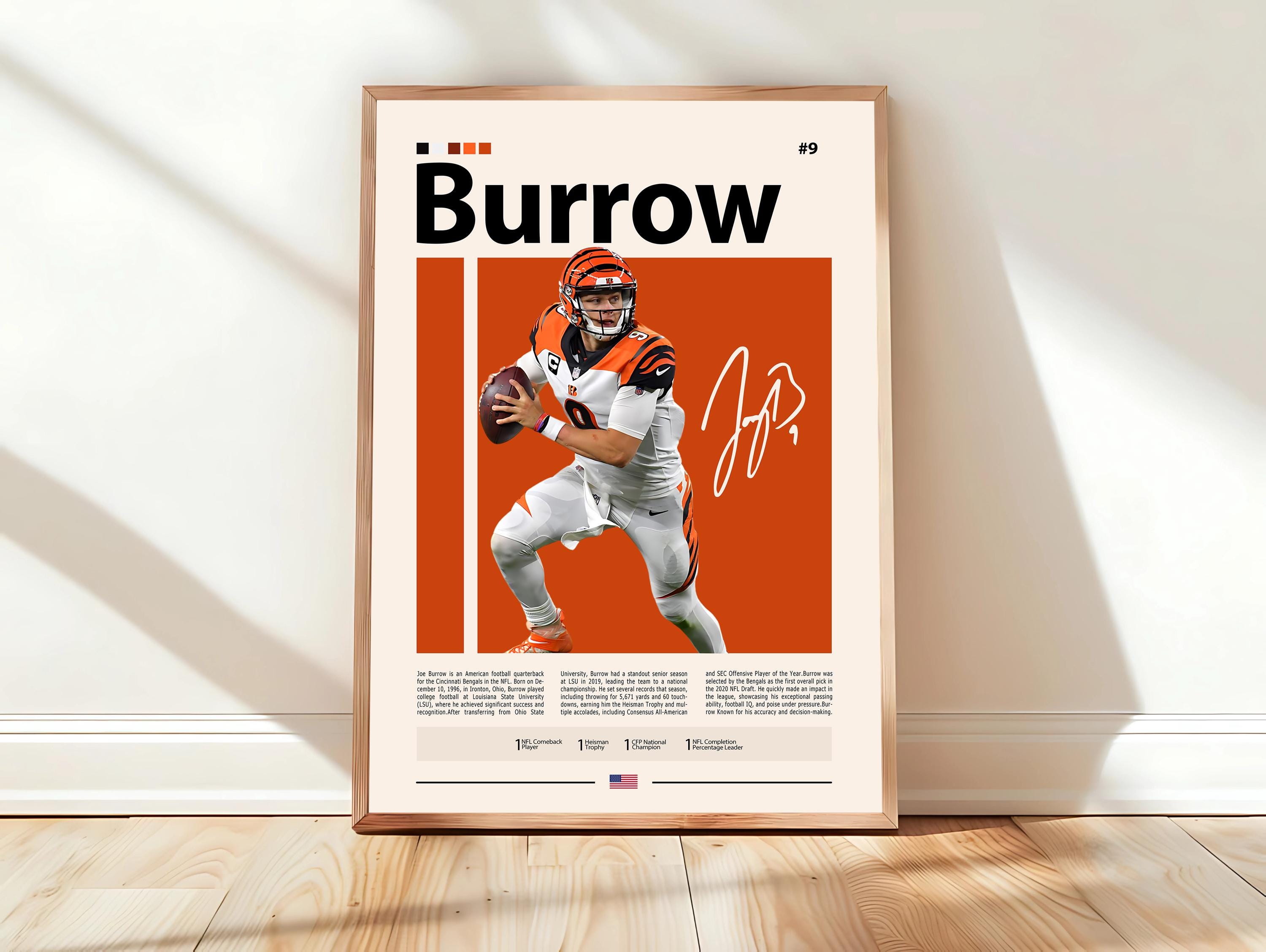 Joe Burrow Poster, Cincinnati Bengals Poster, football Poster, Sports Poster, Football Poster, football Wall Art, Sports Bedroom Posters