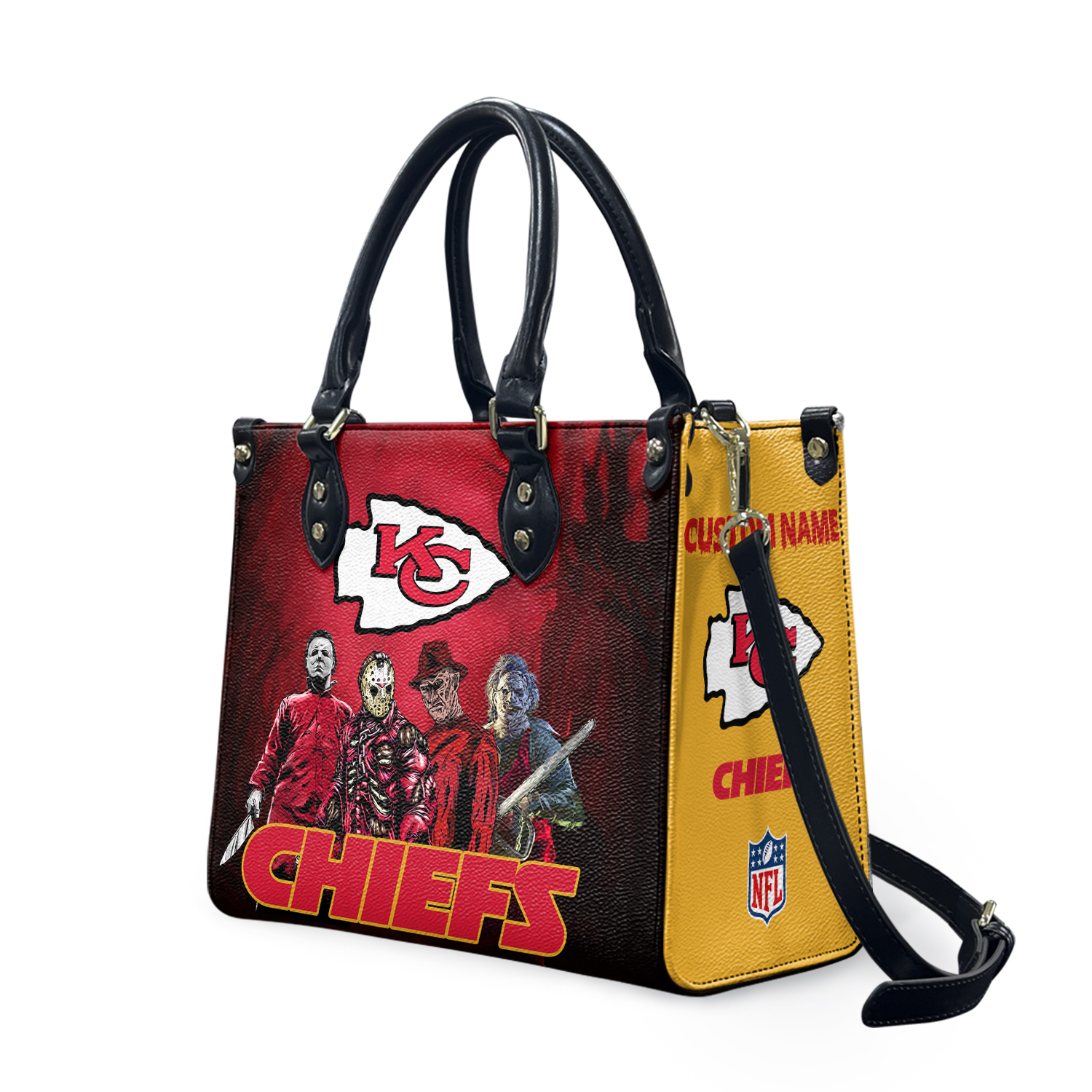 Kansas_City_Team Chiefs Leather Bag, Sport Horror Leather Bag, Unisex Bag