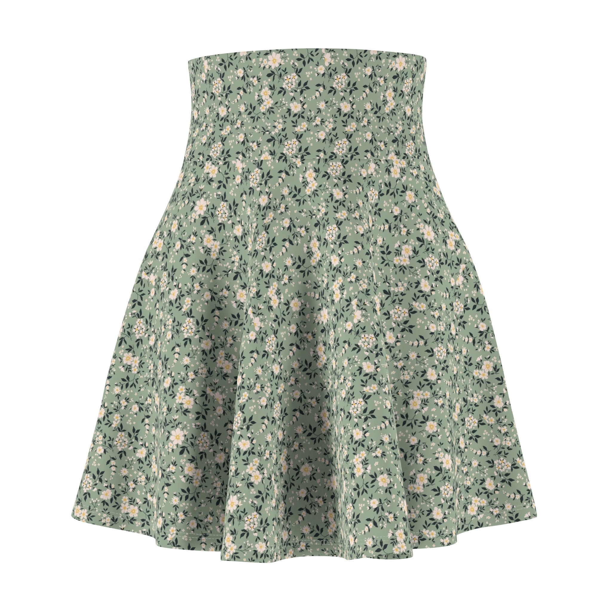 Floral Women's Skater Skirt | 4" wide high-rise elastic waistband | Women Summer Skater Skirt | Beaching Outfit