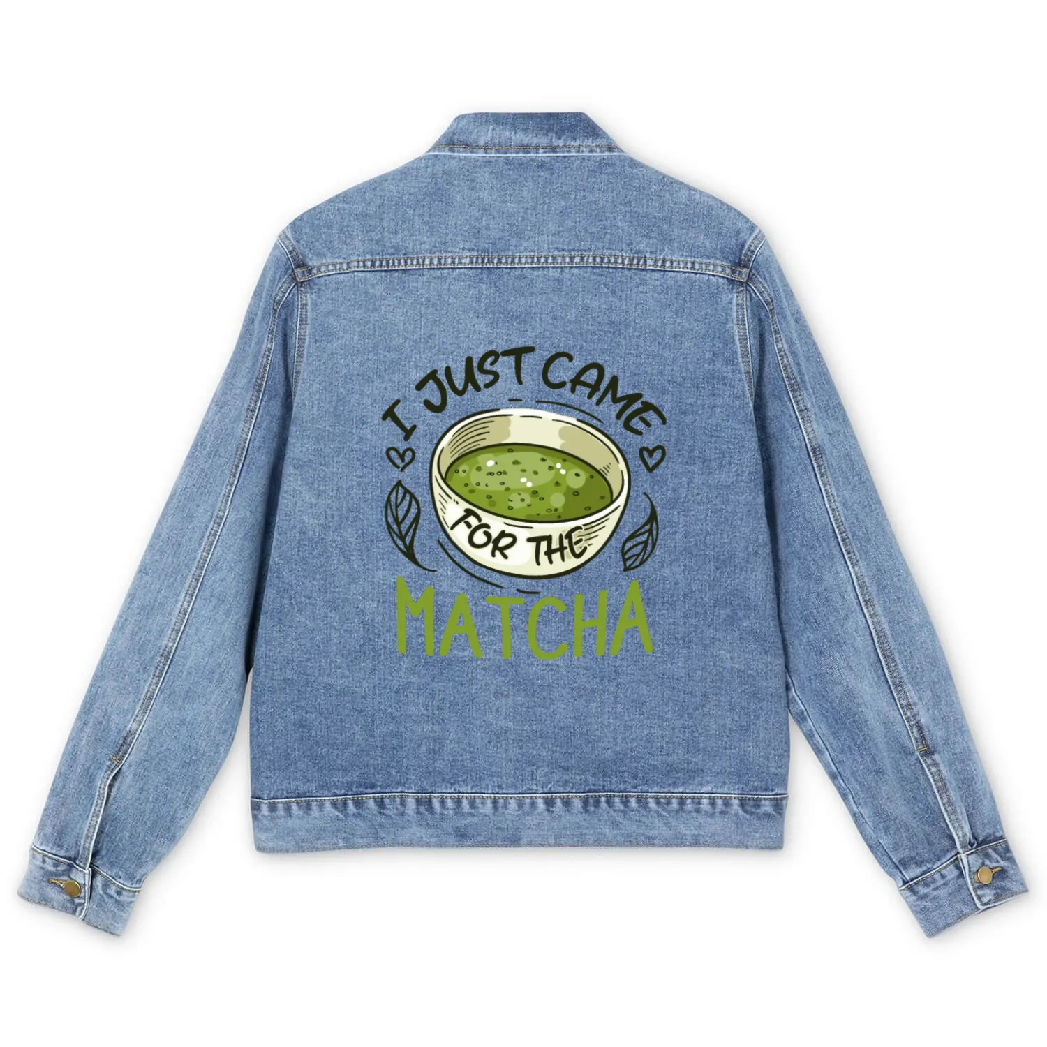 Green Tea Lover Japanese Matcha Latte Drink Matcha Men's Denim Jackets
