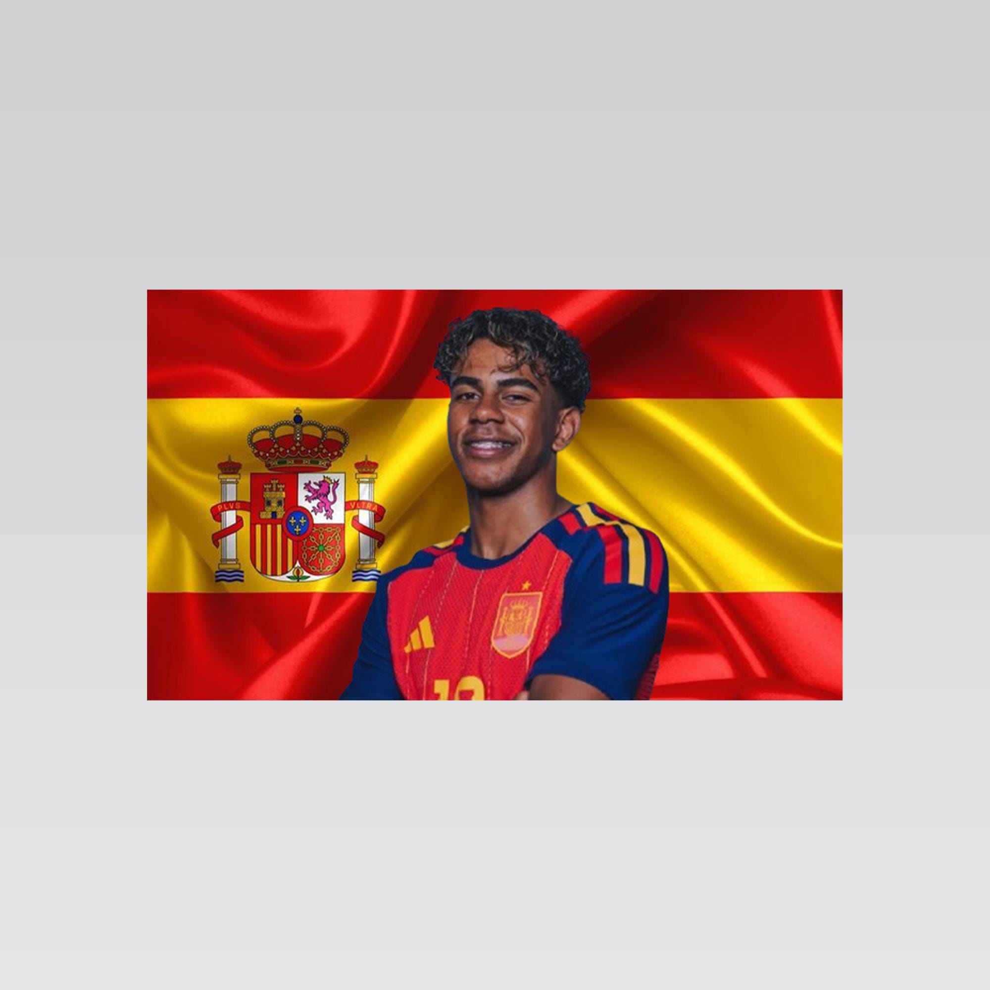 Lamine Yamal Spain Flag Tapestry, Football Wall Art, Spanish Flag Home Decor, Soccer Fan Banner, Sports Room Wall Tapestry