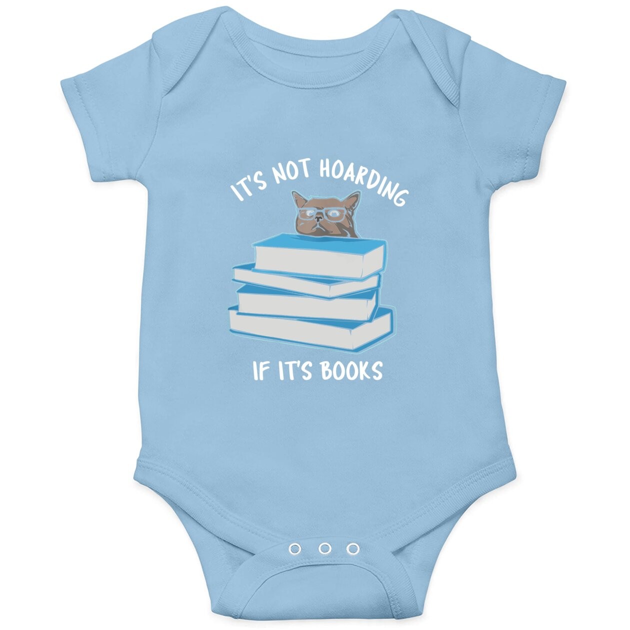 It's Not Hoarding If It's Books - Book Pile - Russian Blue Baby Bodysuit