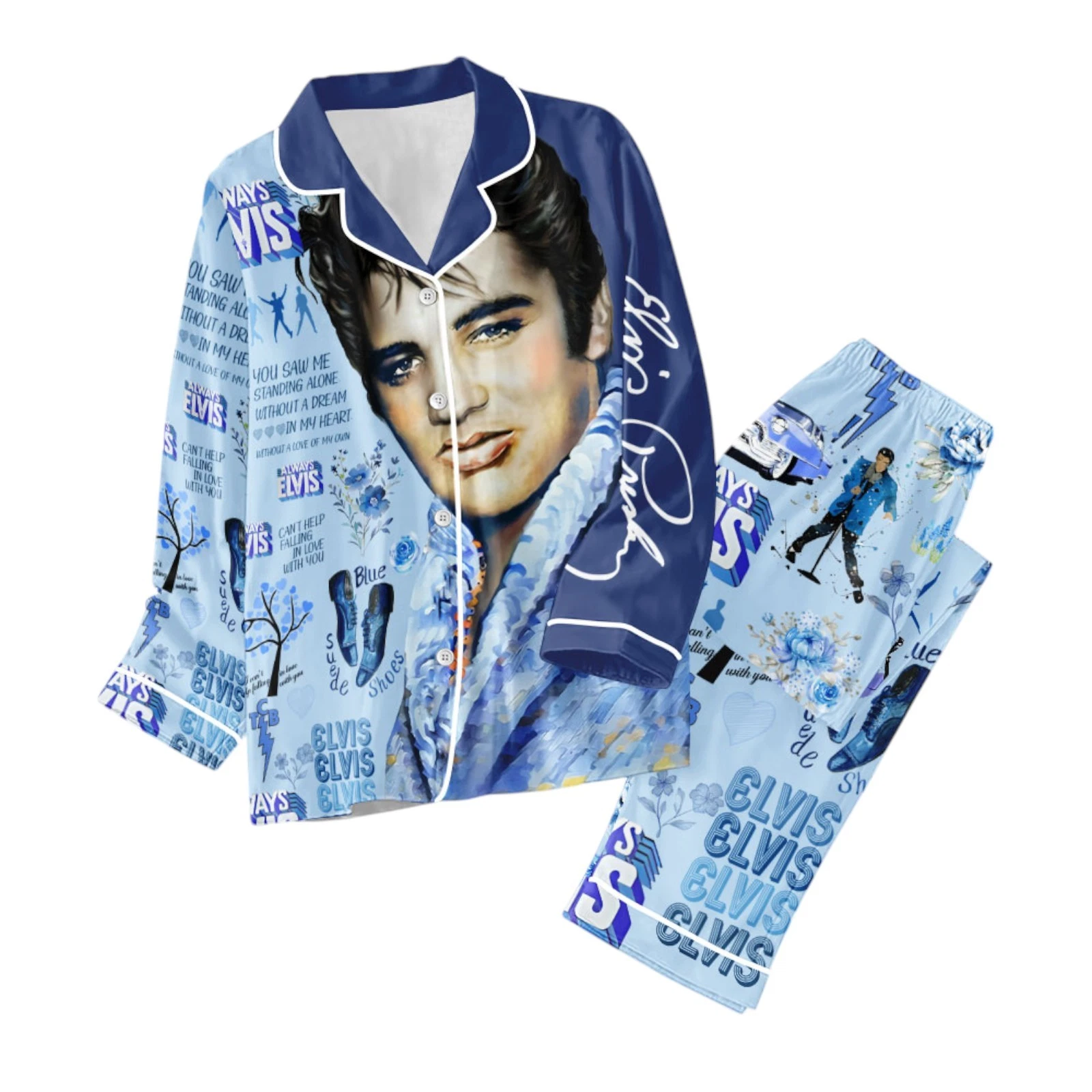 Elvis Presley Button Down Pajamas Set ANHNV 2088
