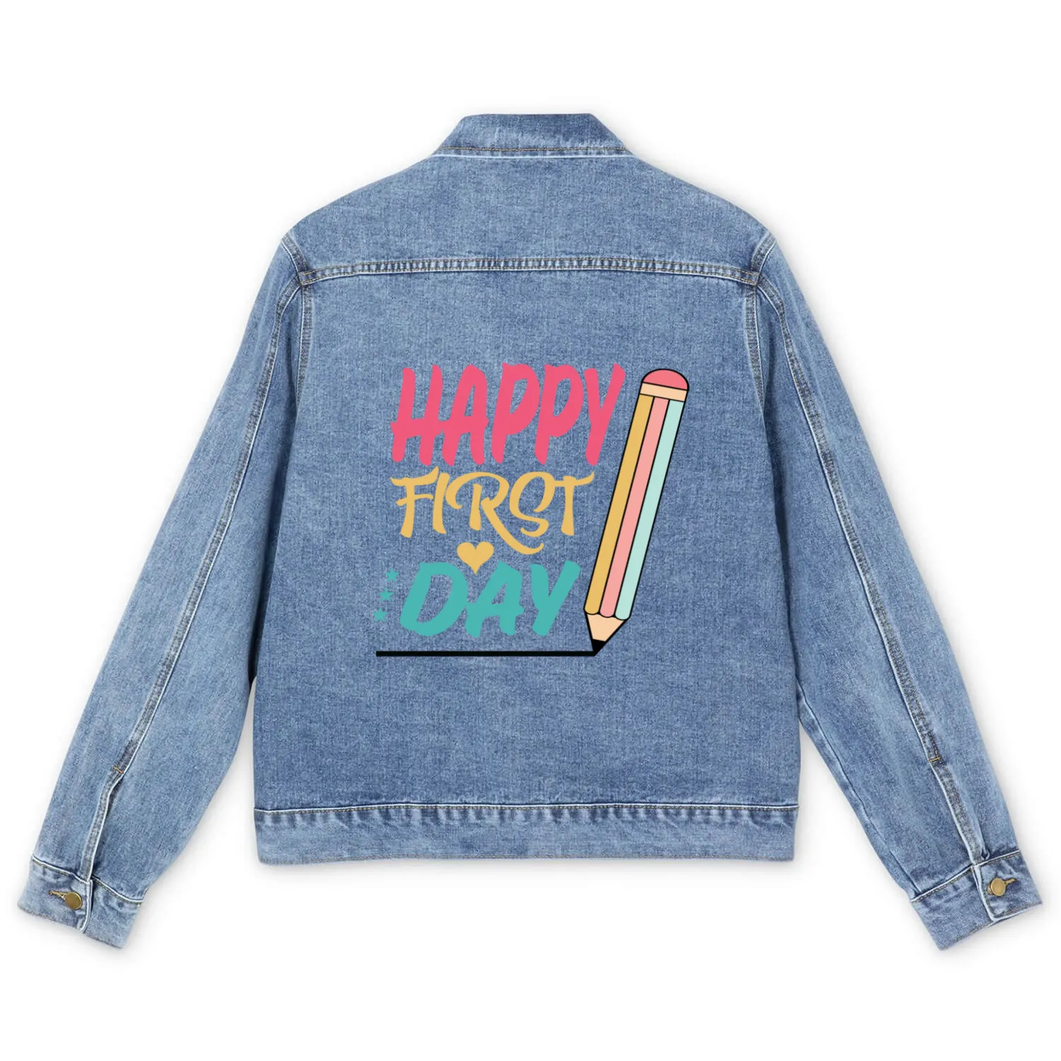 Happy First Day Of School Men's Denim Jackets