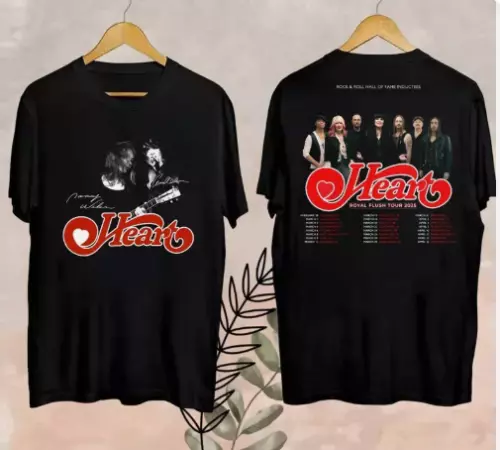 Rock Band Heart 2025 Tour Shirt, Heart Band Royal Flush Tour 2025 T-Shirt