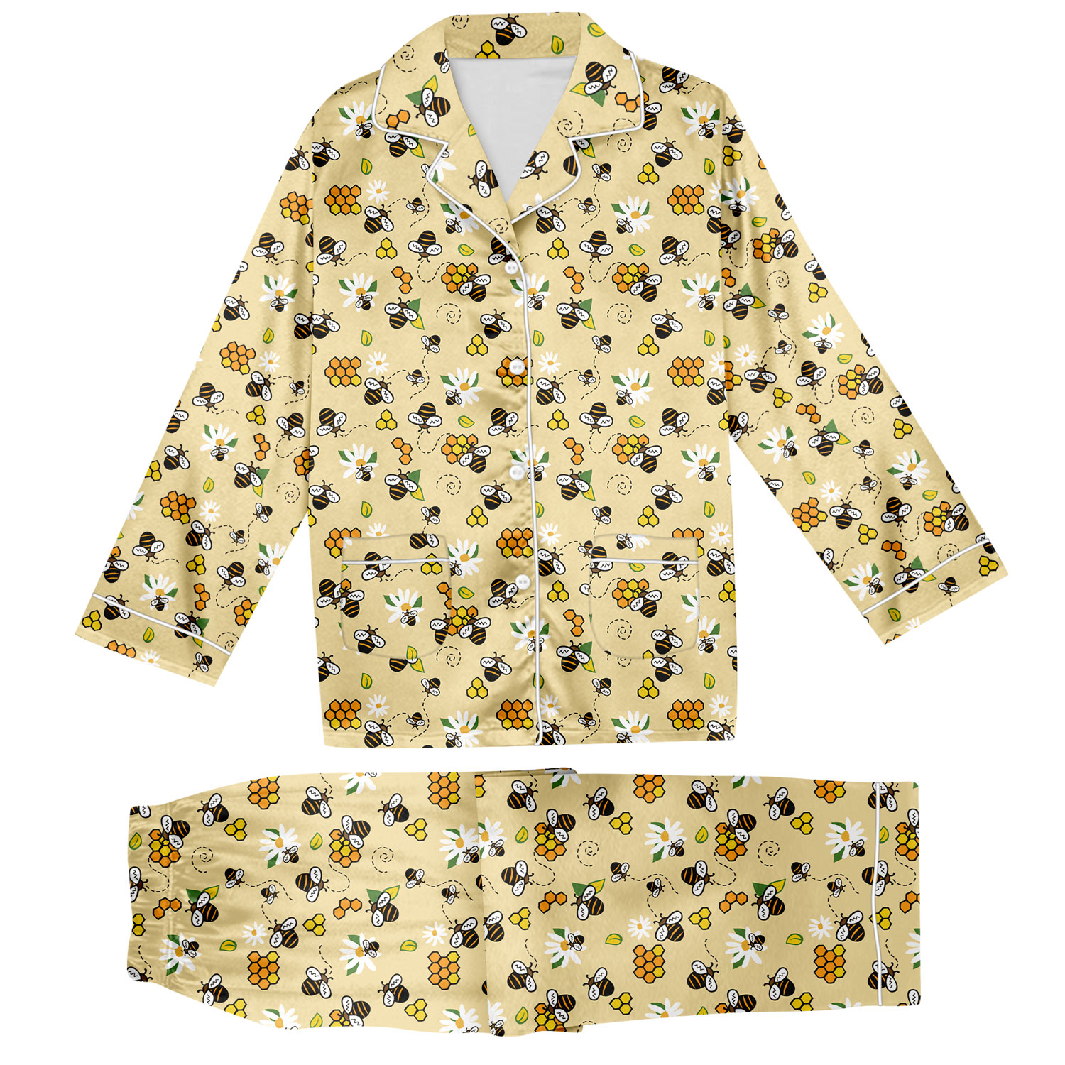 Bee Pajamas Set, Bee Women Pajamas, Bee Holiday Pajamas