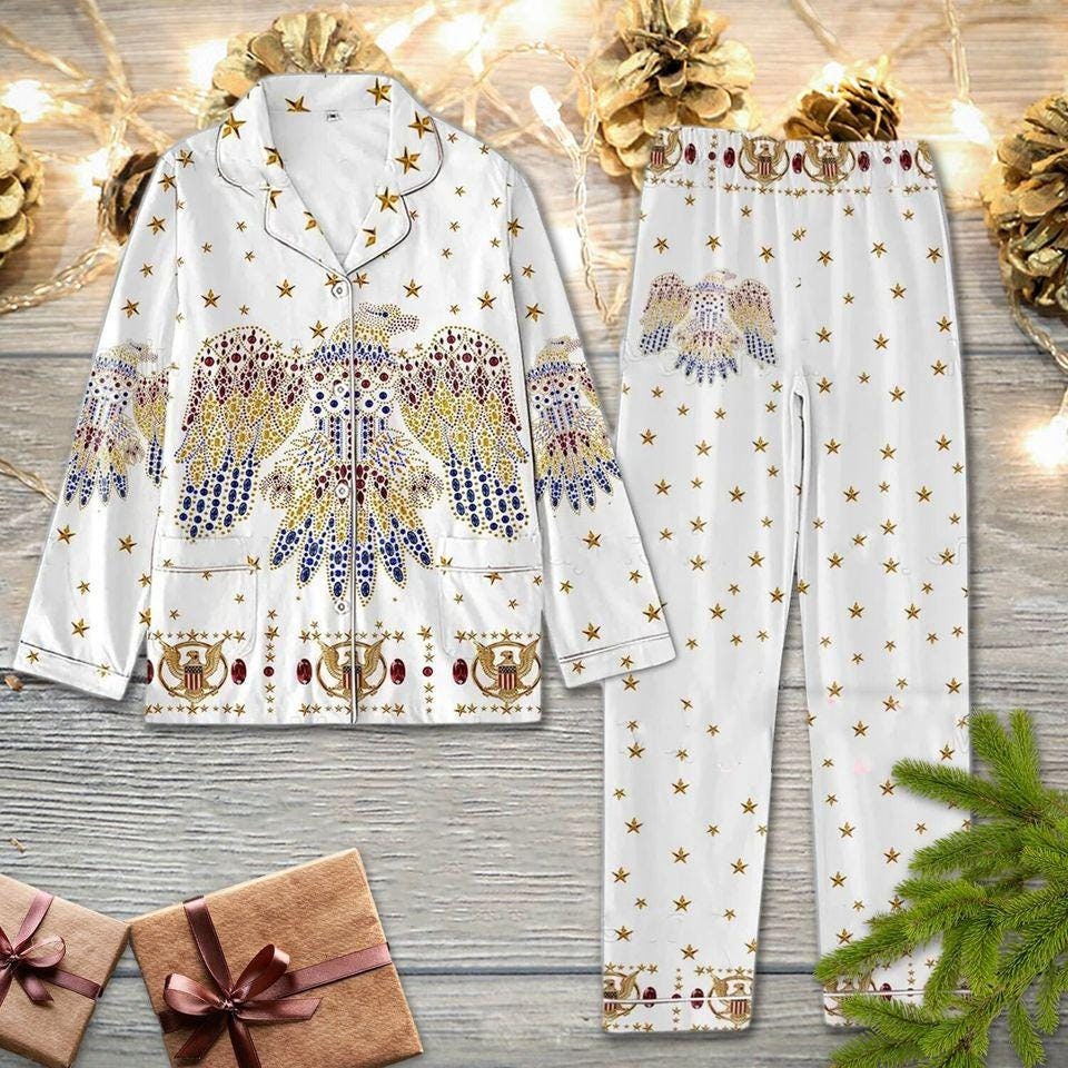 Christmas Elvis Pajamas Set, Elvis Presley Pajamas, Elvis King Pajamas