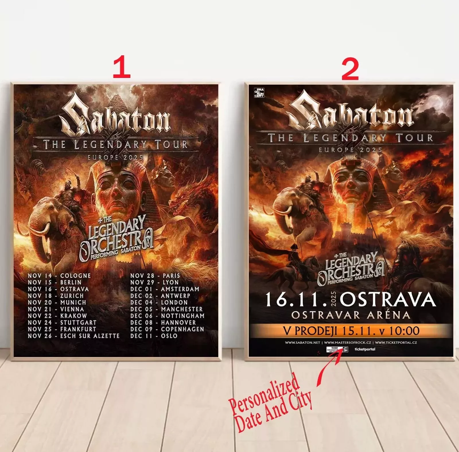 Custom Sabaton The Legendary Tour is coming to Europe in 2025 Poster