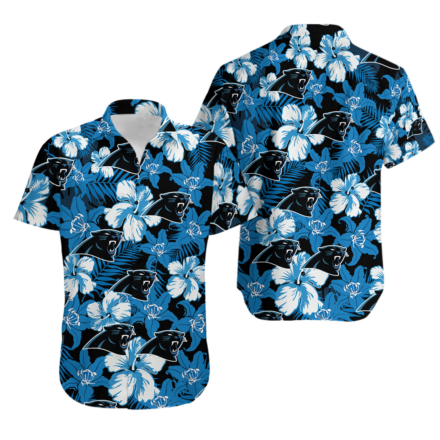 Carolina Football Team Pantherss Hawaiian Button Down Shirt