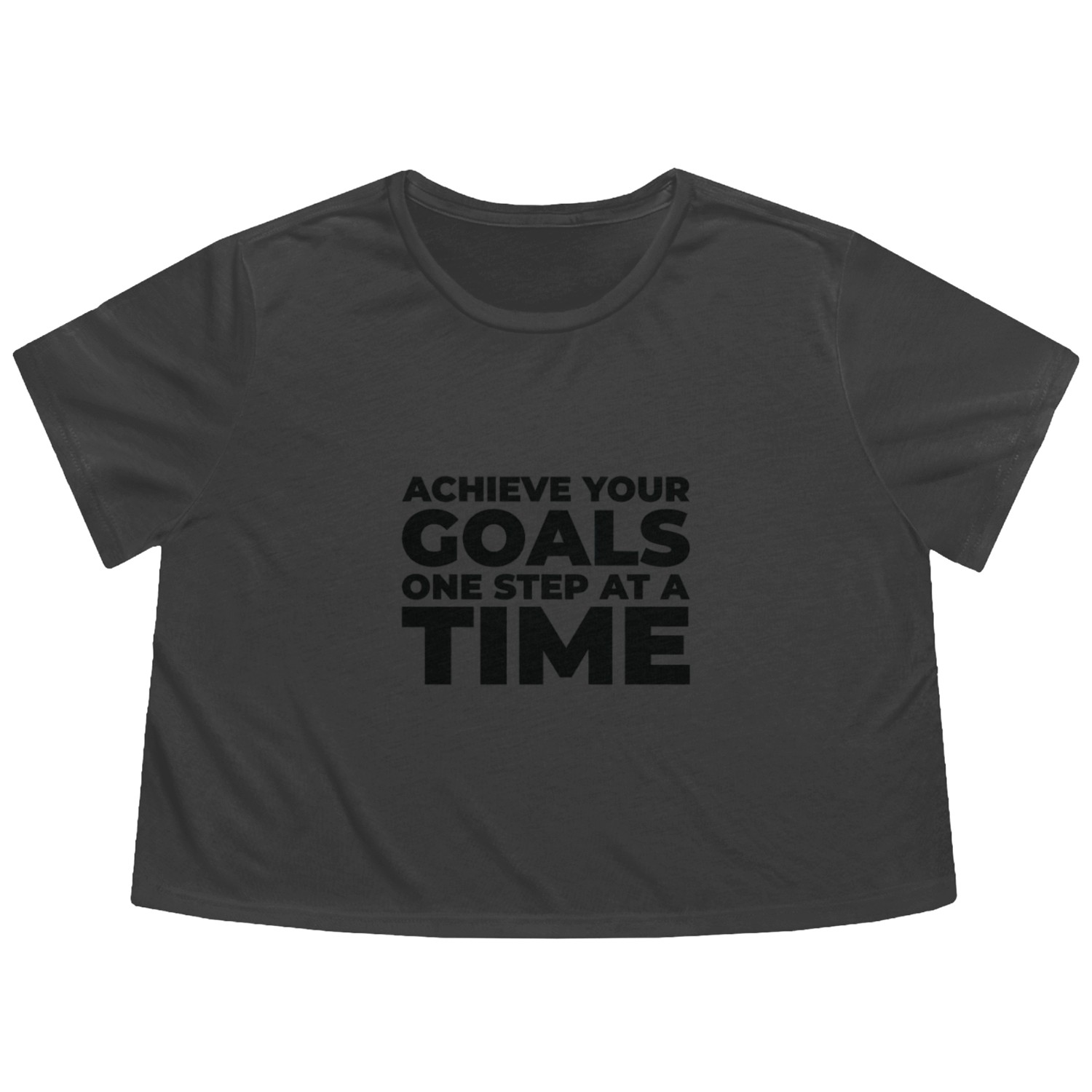 Goal Typography Life Quotes Positive Message Flowy Cropped Tees