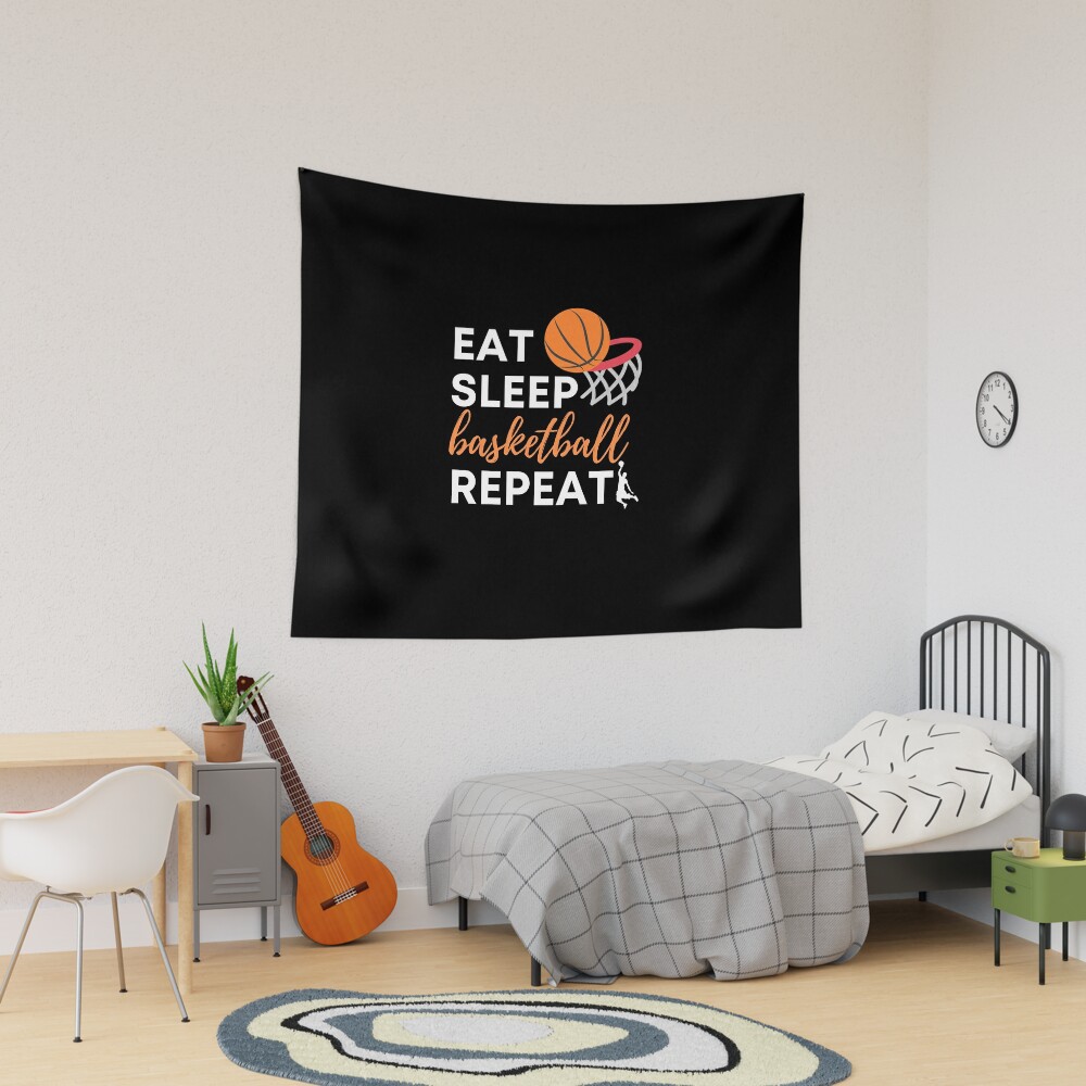 Eat Sleep Basketball Repeat Tapestry