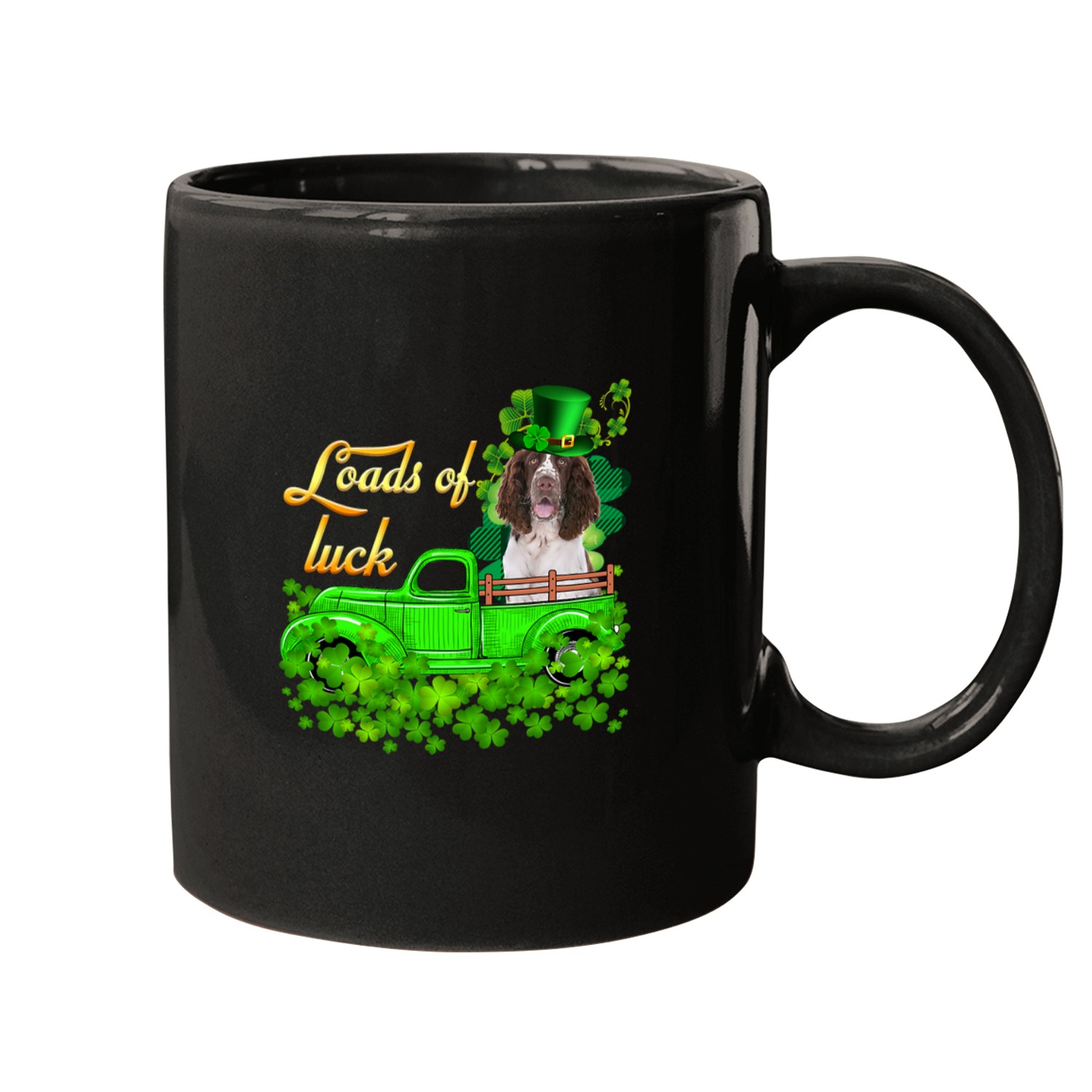 Loads Of Luck Truck English Springer Spaniel St Patricks Day Mugs