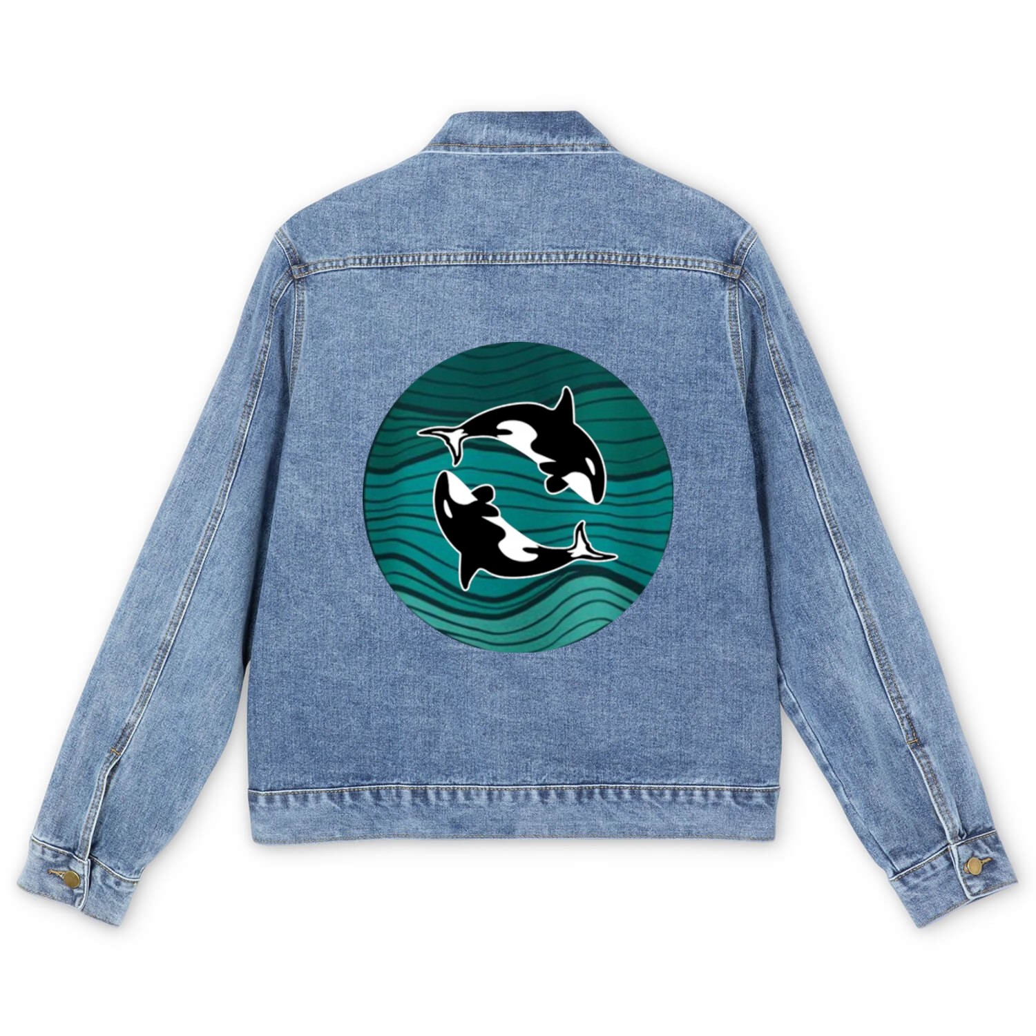 Orca Is My Valentine Life Is Better With Orca Men's Denim Jackets