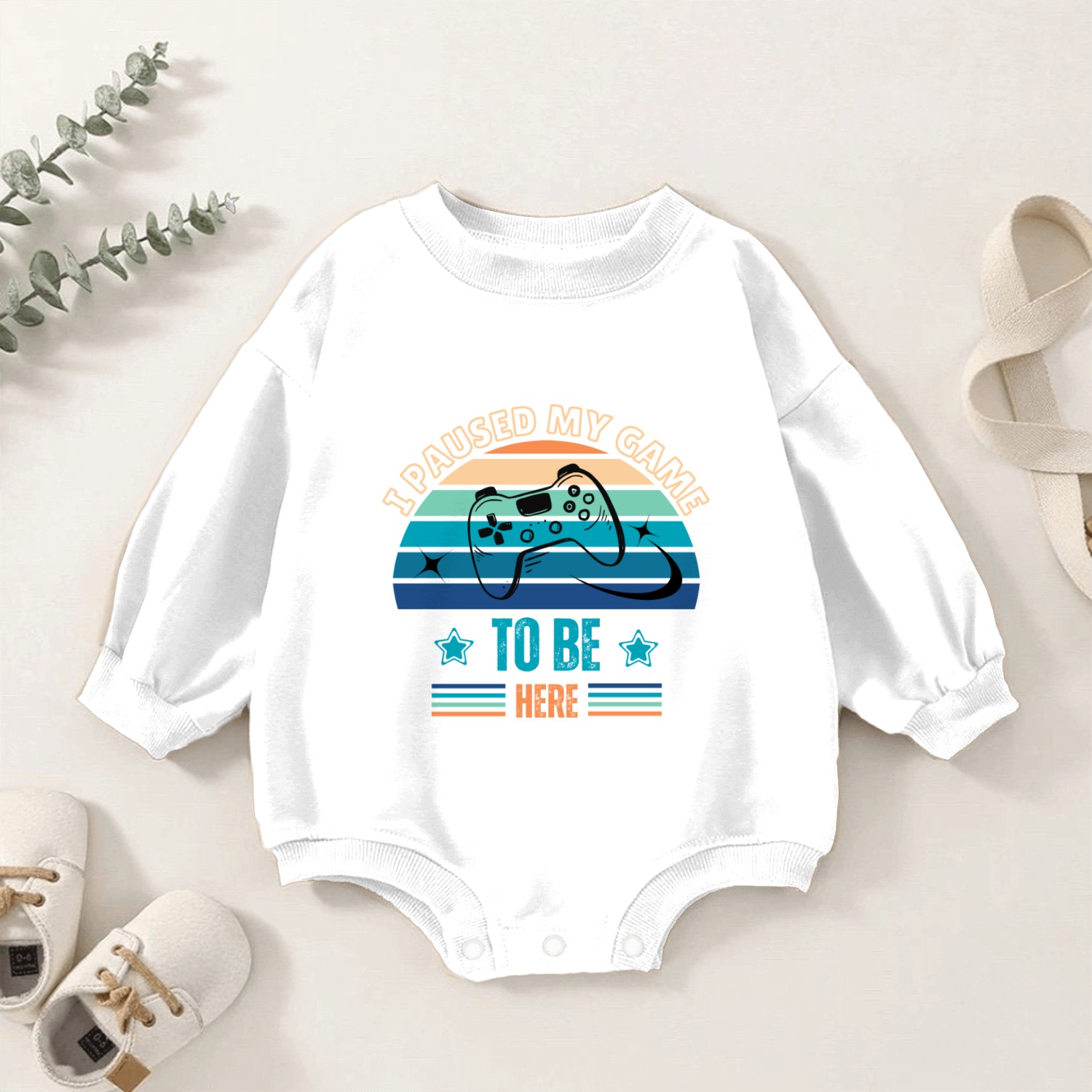 i paused my game TO BE HERE Baby Romper Sweatshirts