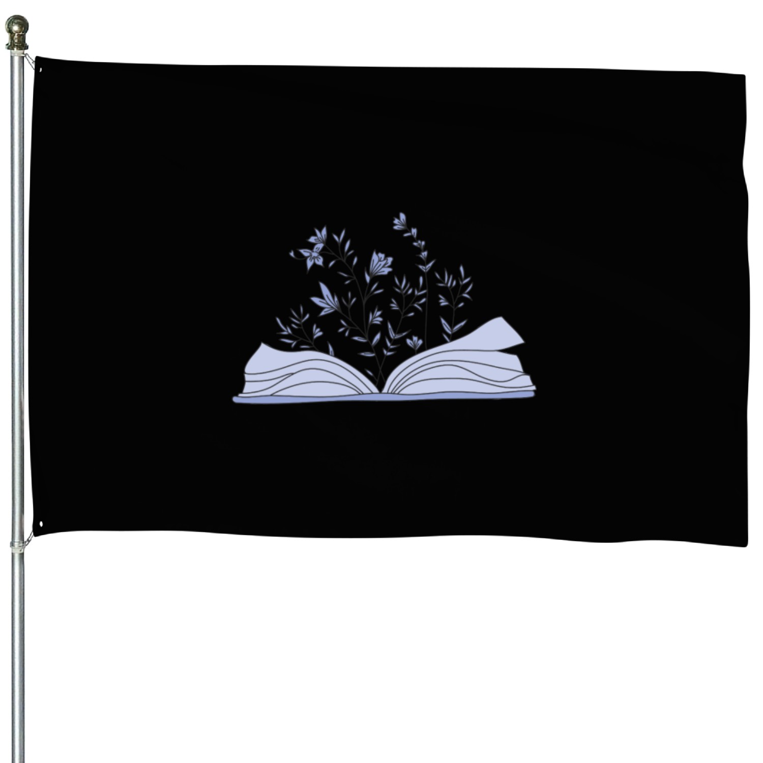 flowers growing from book House Flags
