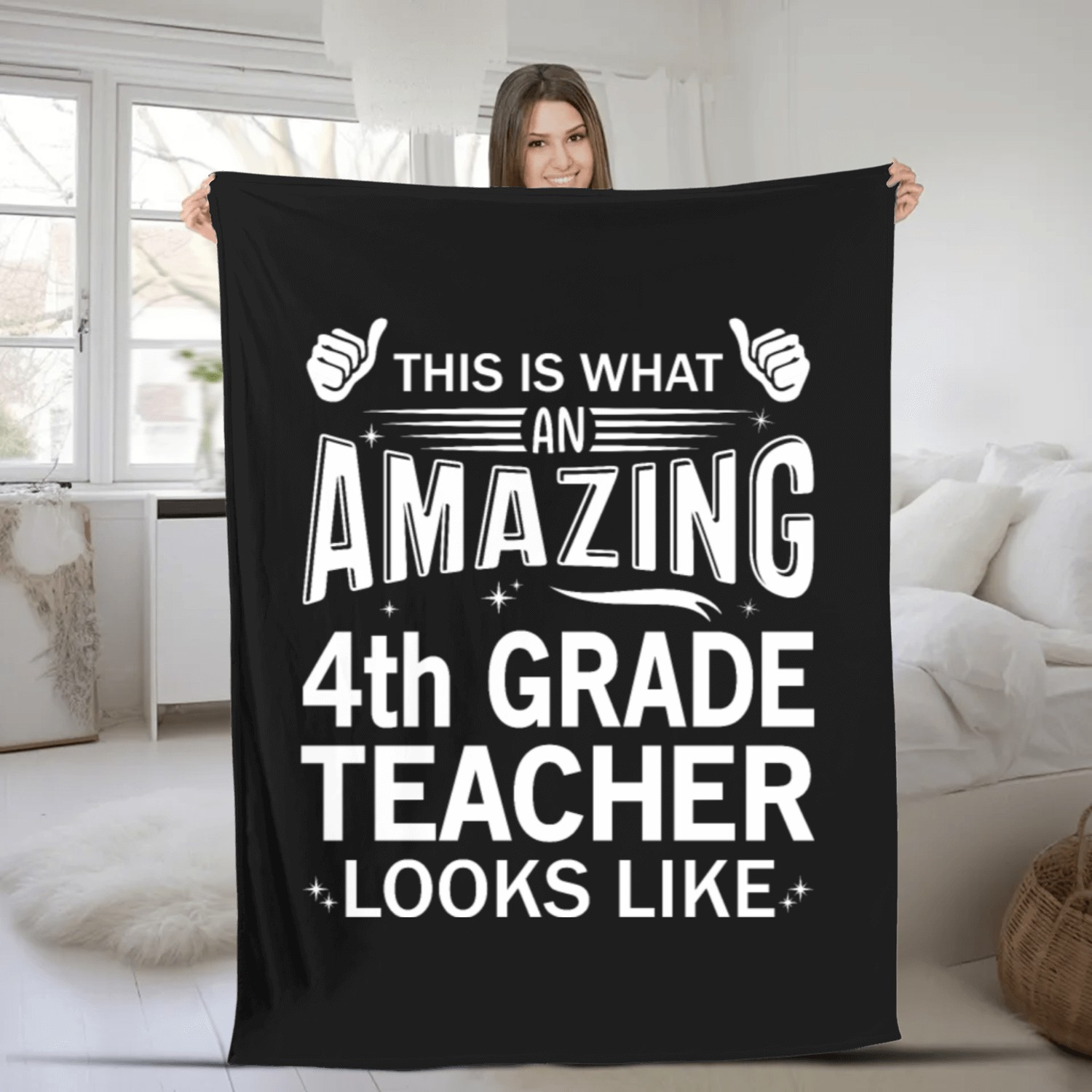 Amazing 4th Grade Teacher Fleece Blankets