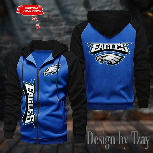 Philadelphia Eagles Raglan Zip Hoodie, Football Lover Gift, Game Day