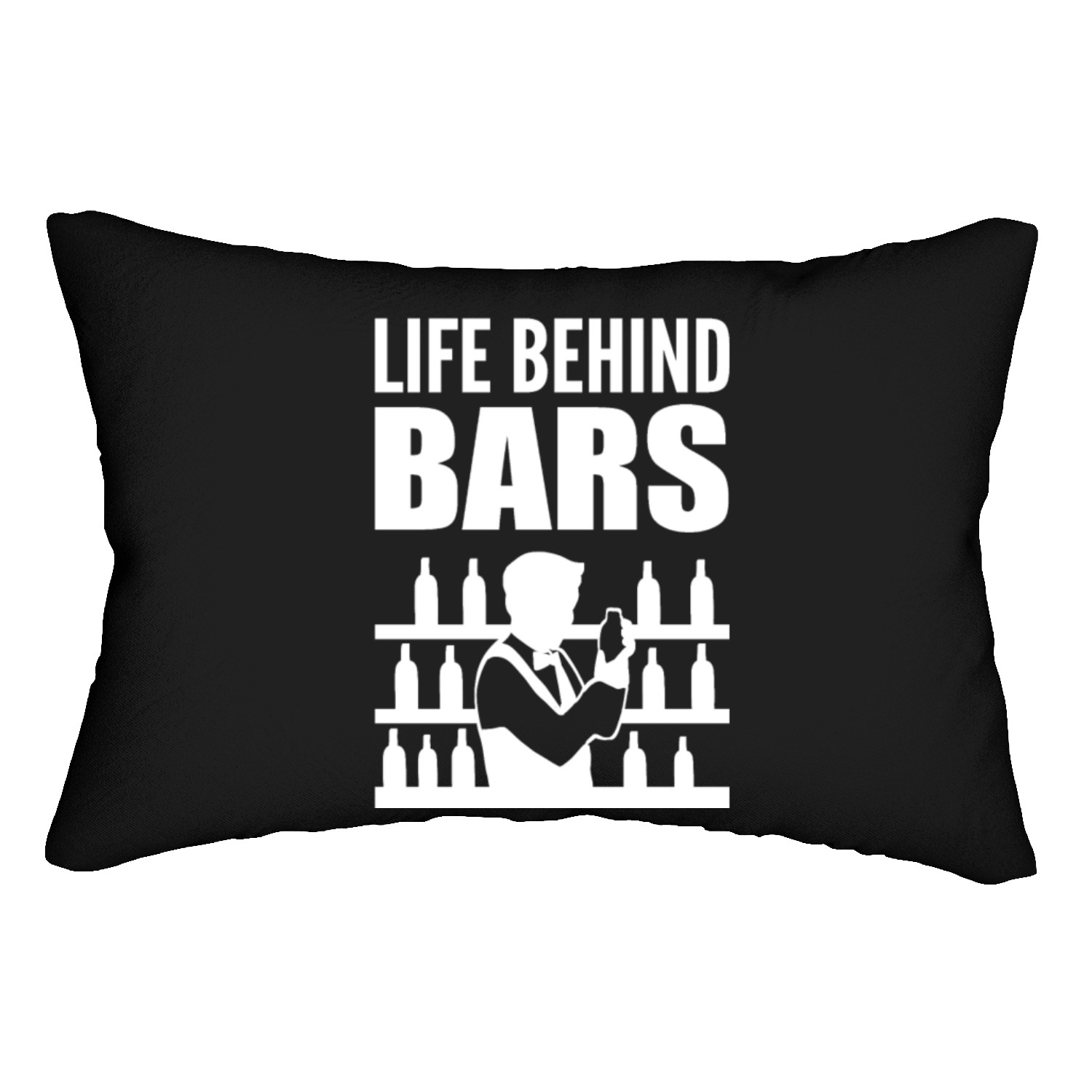 Life behind Bars Barkeeper Gift Lumbar Pillows