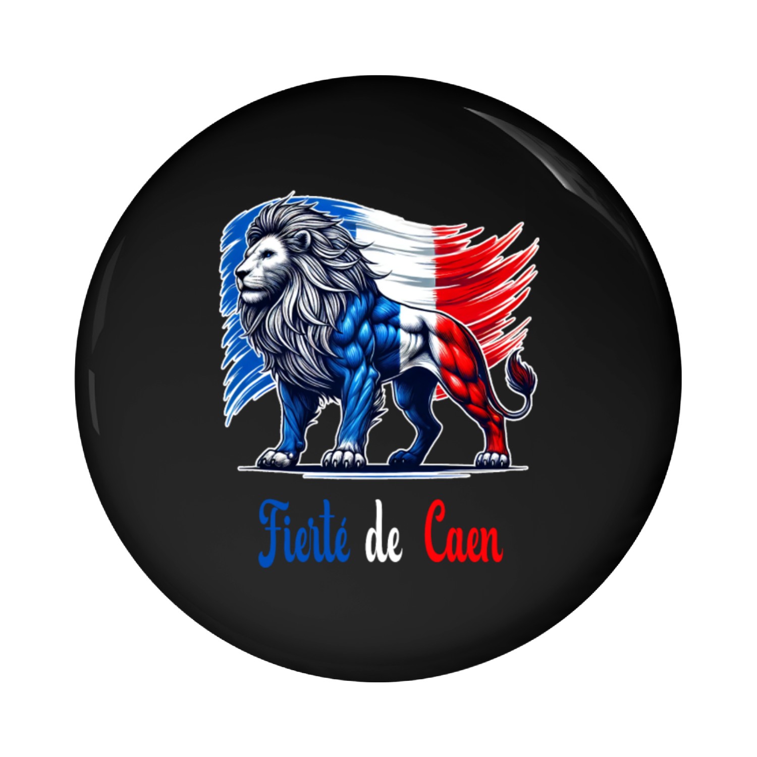 The pride of Caen flag design Pin Buttons