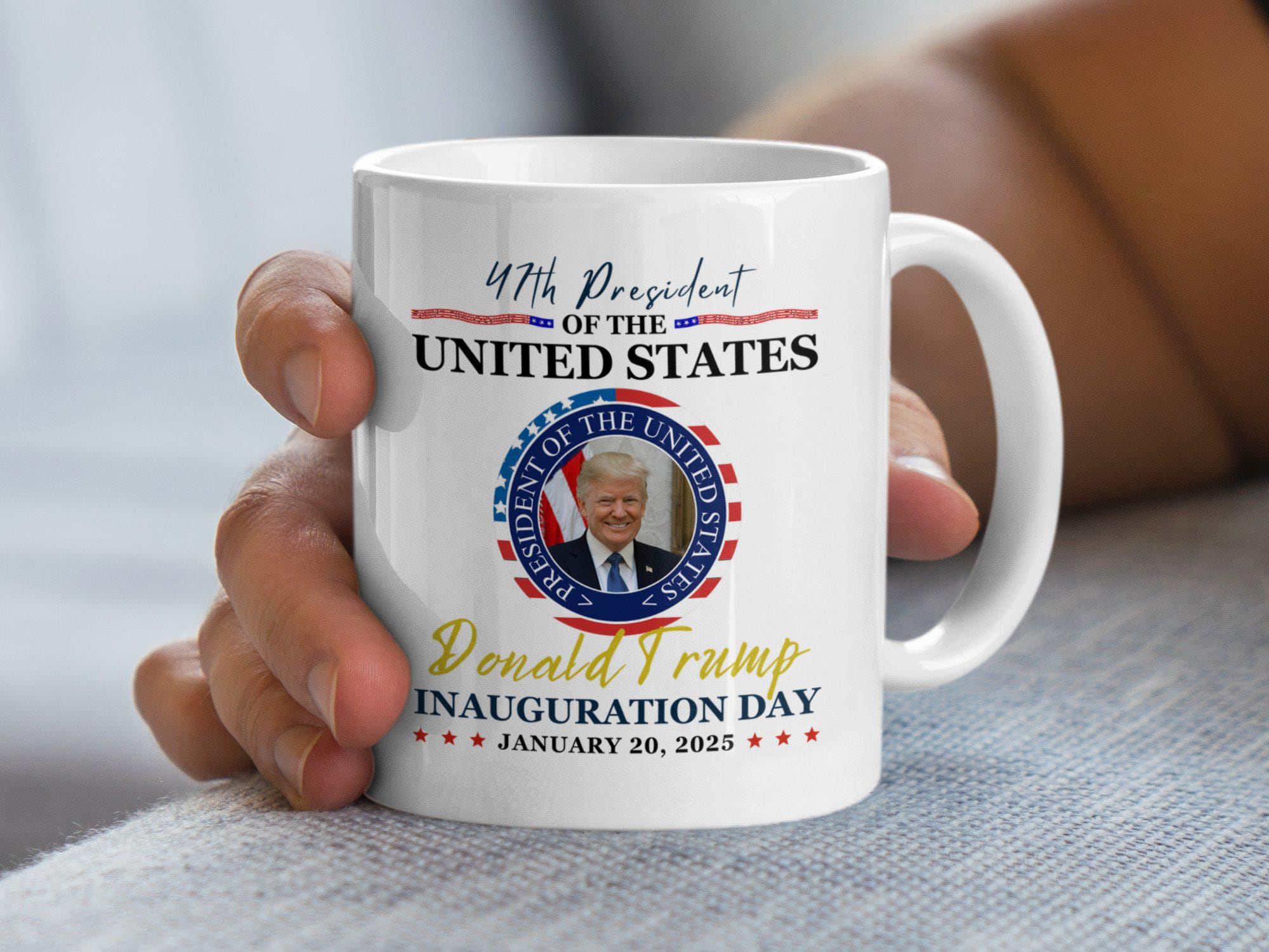 Donald Trump Inauguration Day 2025 Coffee Mug, Donald Trump Memorabilia Mug, 47th US President Trump Cup, Trump Vance Inauguration 2025 Mug