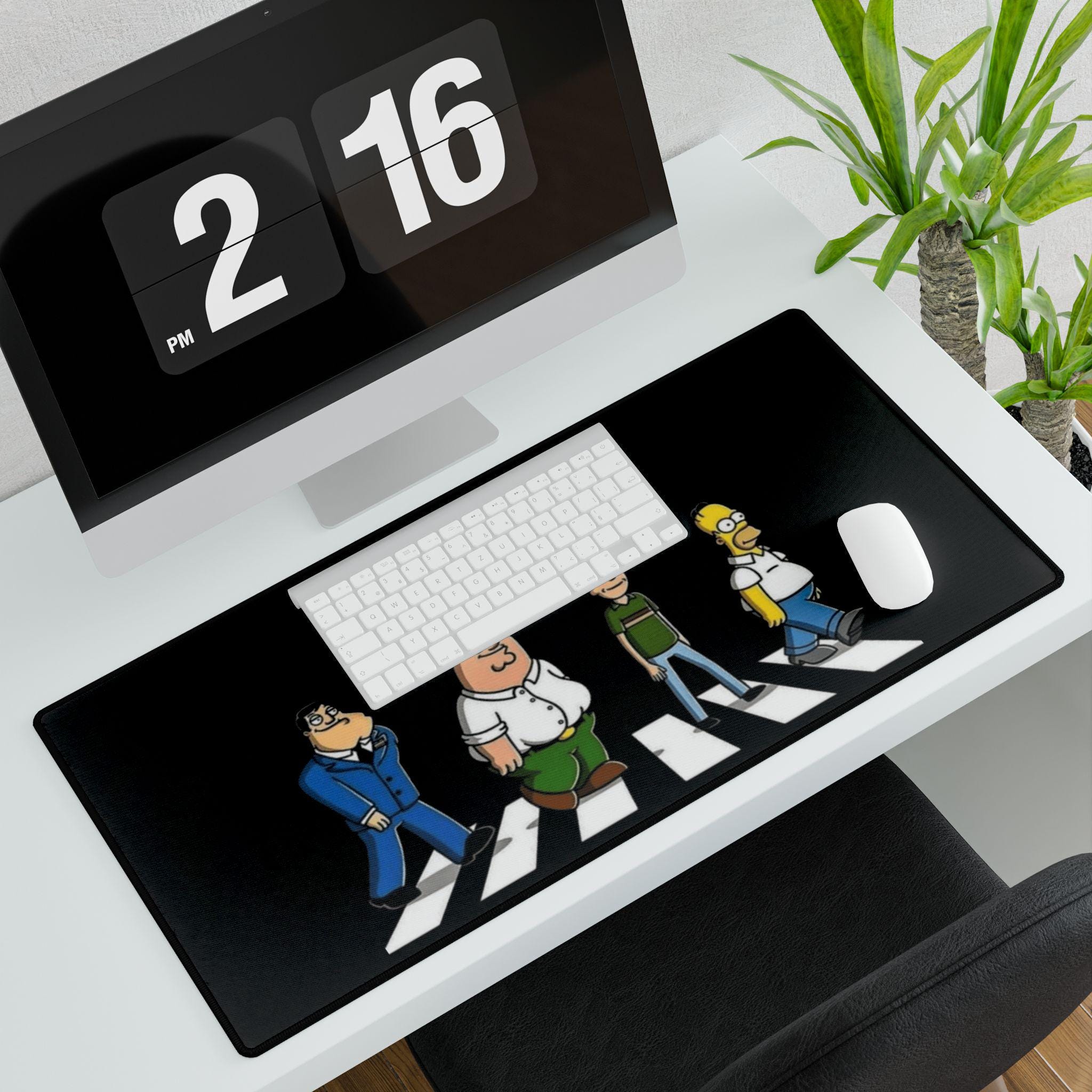 Desk Mats, Fathers Day Gift Gaming Mousepad, Non Slip Desk Matt with Cartoon Characters Homer, American Dad, Peter - Office Mousepad