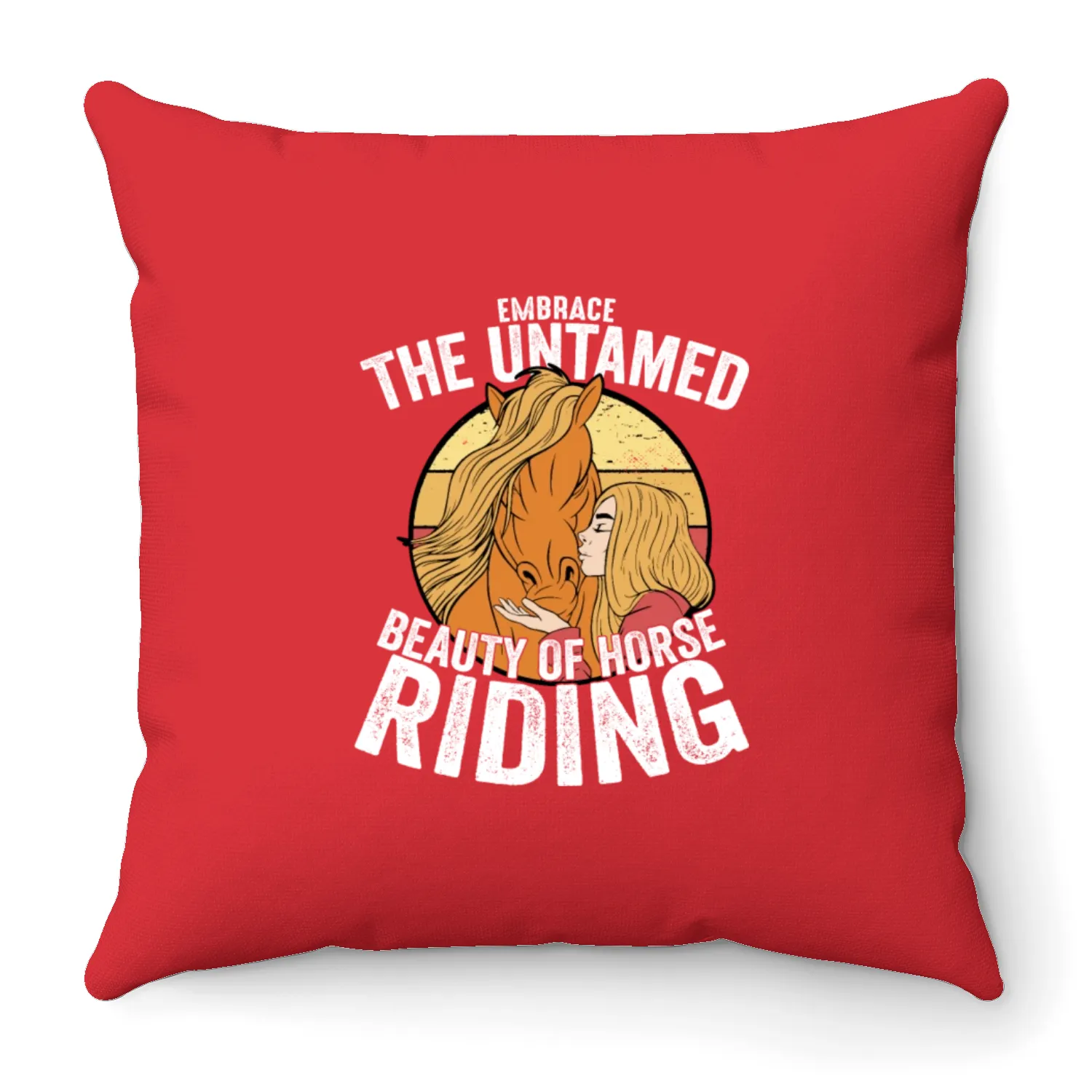 Embrace The Untamed Beauty Of Horse Riding Riding Throw Pillows