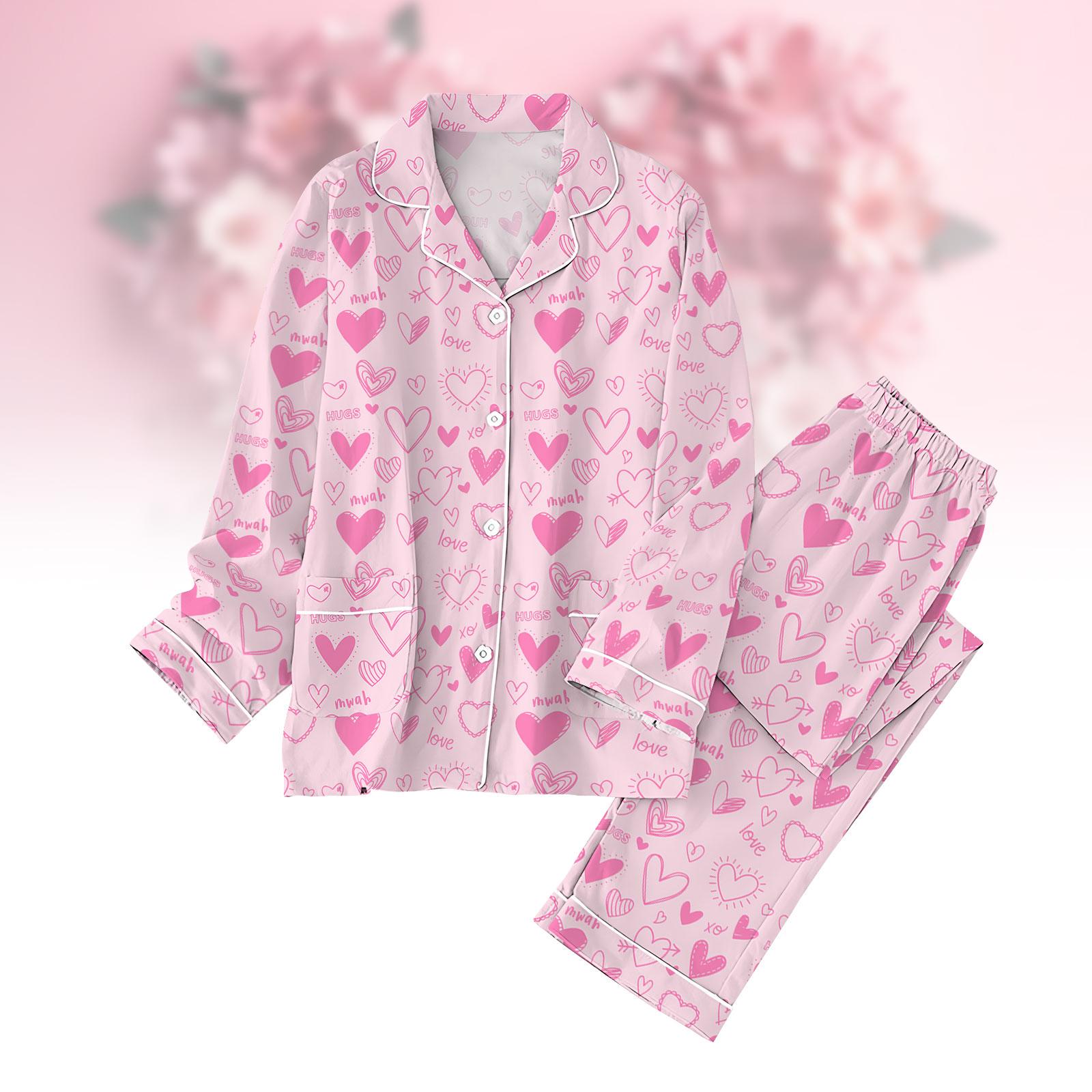 Valentine's Day Pajamas, Cute Pajamas Set, Love Pajamas, Women's Valentines Pajamas, Matching Pajamas, Pajamas Pants