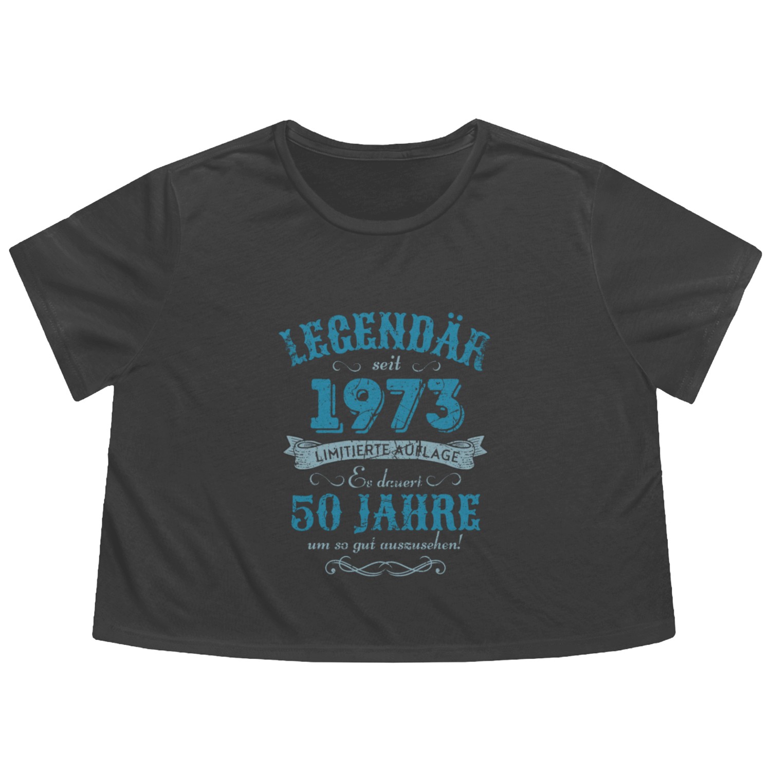 50th Birthday Vintage 1973 Flowy Cropped Tees