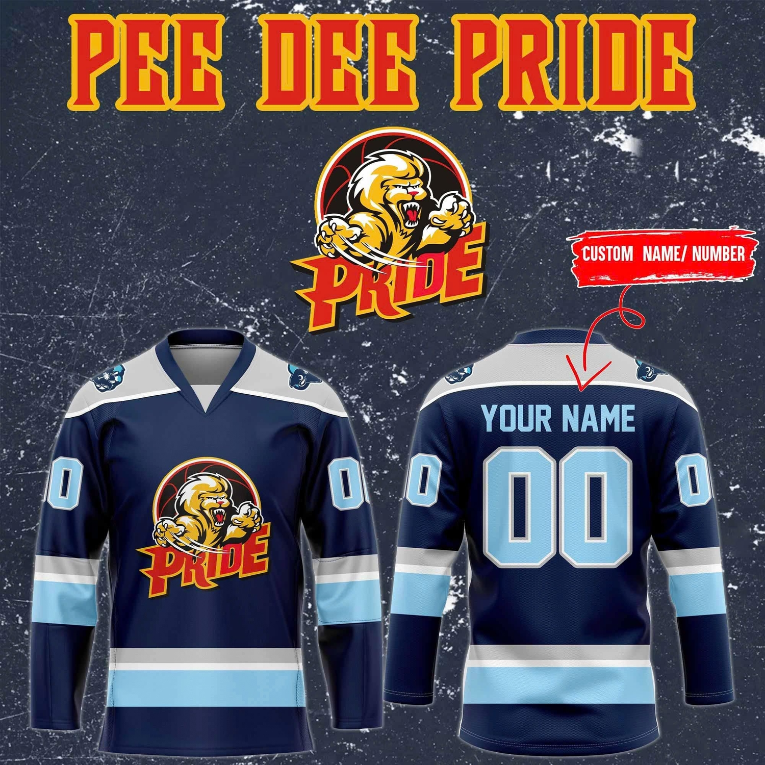 Personalized Pee Dee Pride IceCats 2026 Team Baseball Jersey