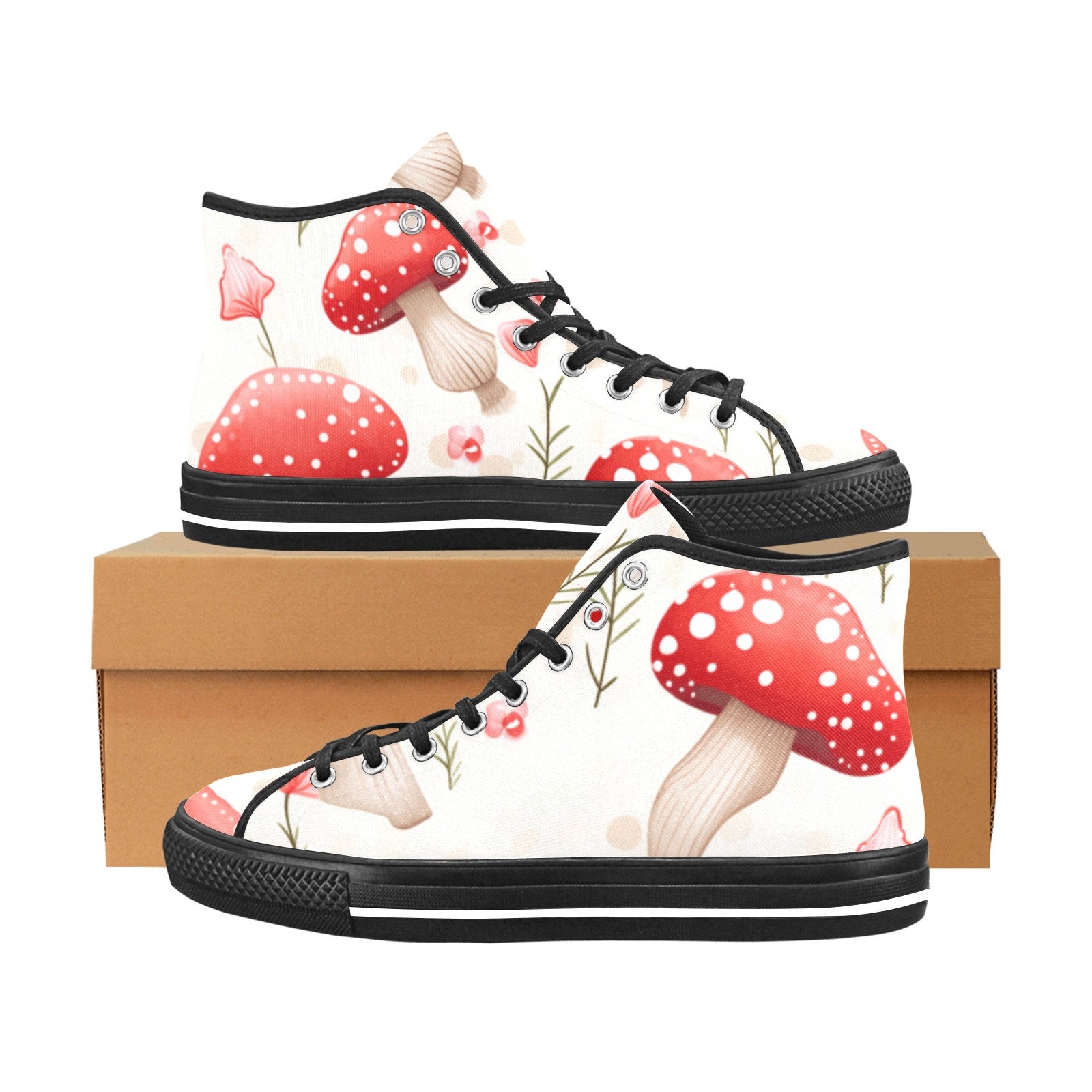 Mushroom Women's Woodland Fantasy High Top Canvas Sneakers