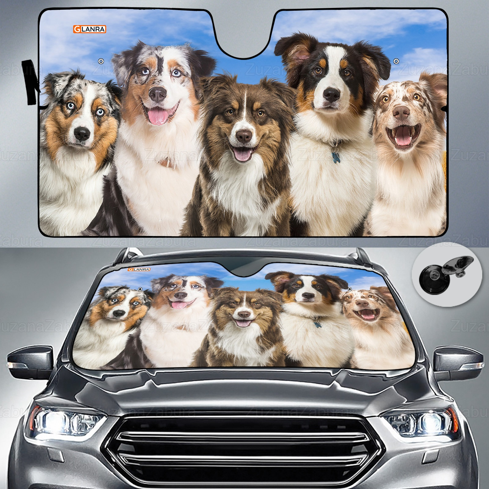Australian Shepherd Car Sun Shade, Australian Shepherd Auto Sunshade, Dog Car Sun Protector, Australian Shepherd Gift, Funny Sun Visor Car