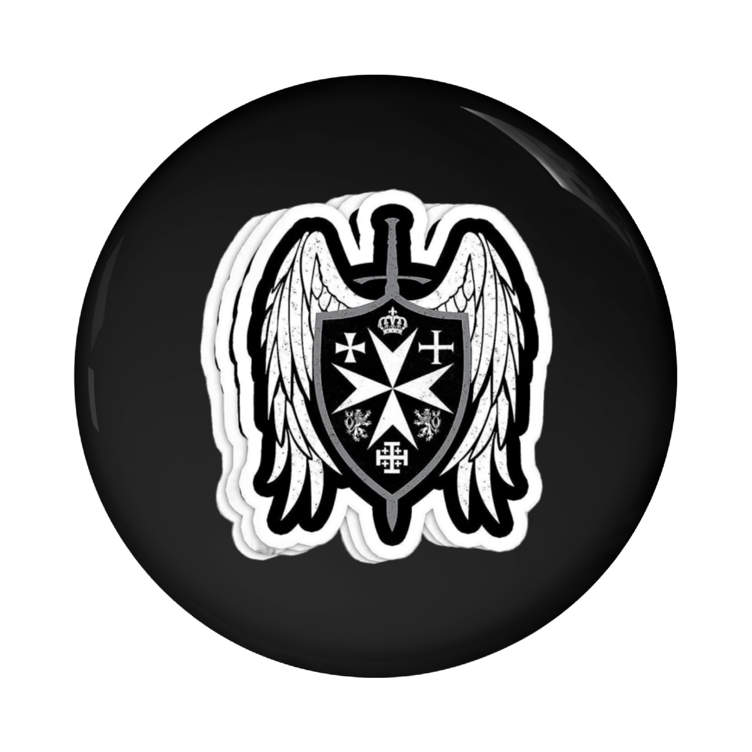 Crusaders hospitallers cross shield Pin Buttons