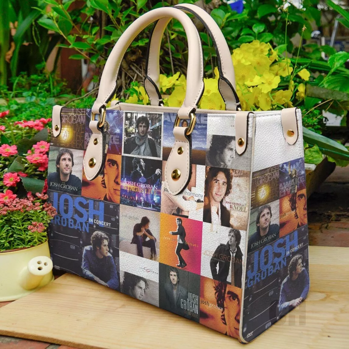 Josh Groban Women Leather Hand Bag Leather Bag, Shoulder Bag, Crossbody Bag, Shopping Bag, Top Handle Bag, Gift for fan, woman bag