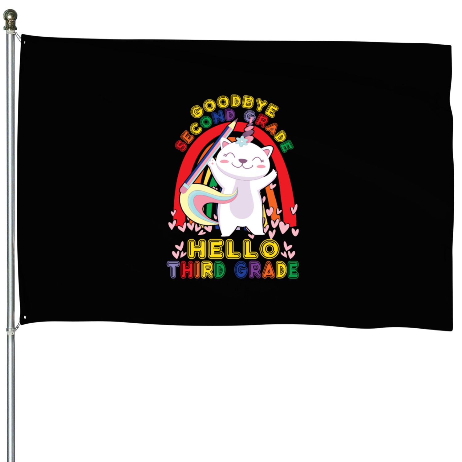 Goodbye 2nd Grade Hello Third Grade Student House Flags