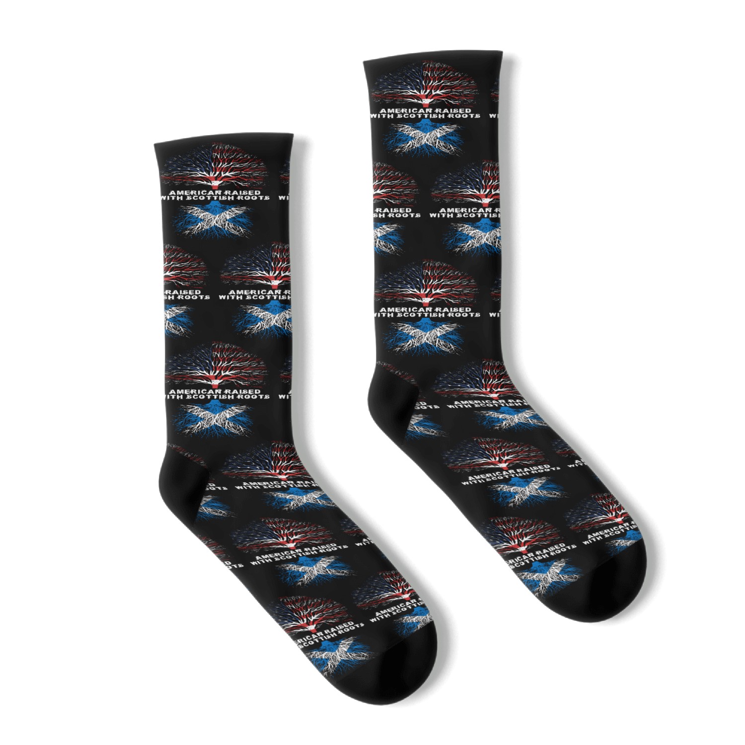 American Raised With Scottish Roots Scotland Socks