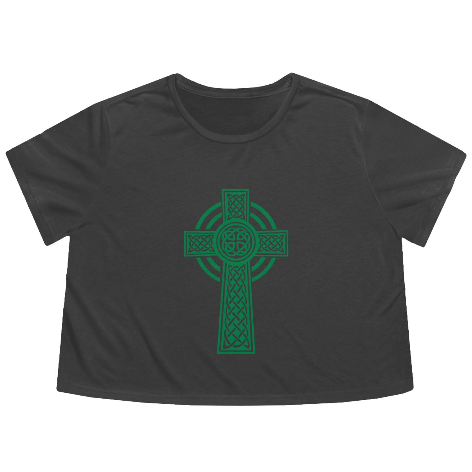 Celtic cross Flowy Cropped Tees