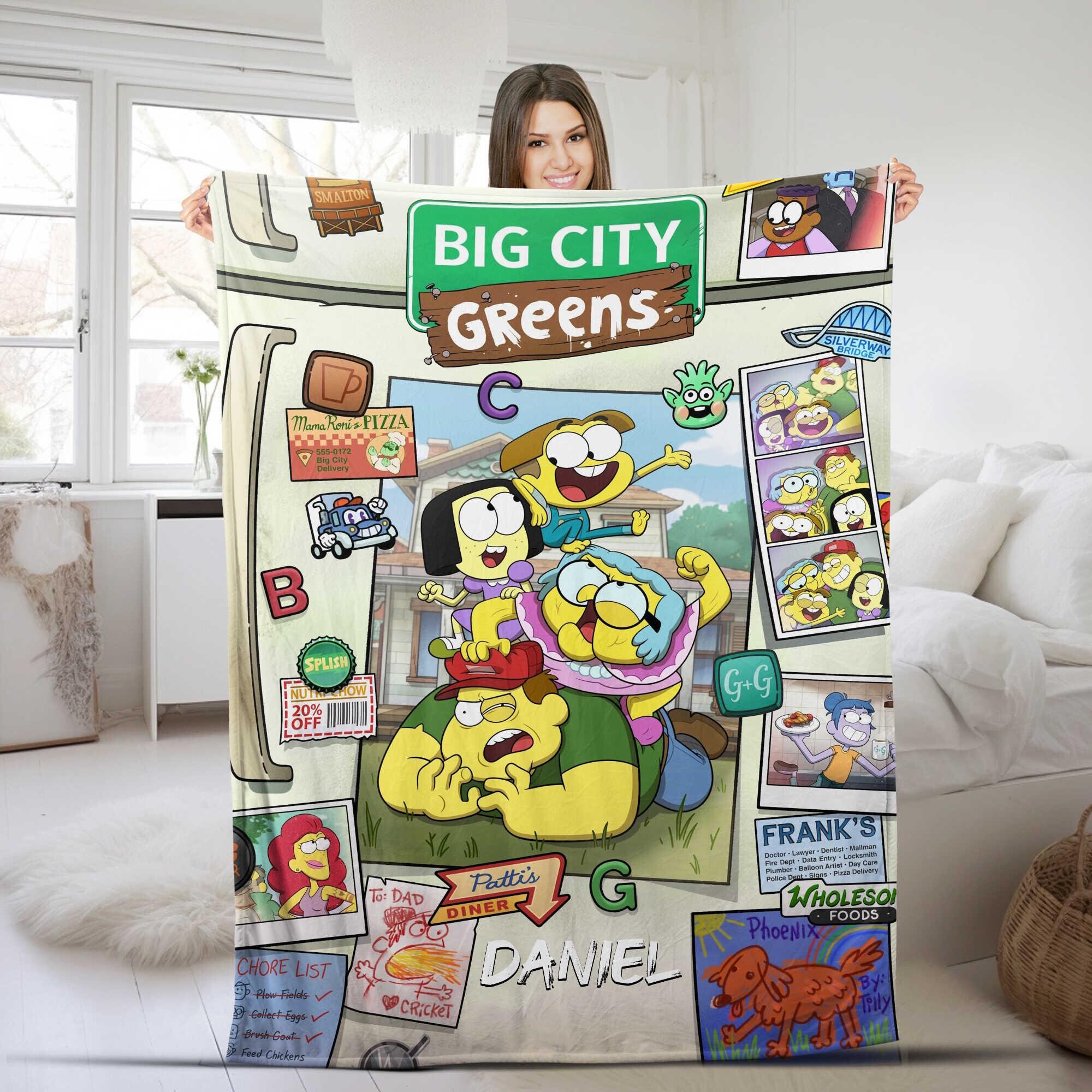 Customized Big City Greens Blanket Personalized Flannel Couch Nap Blanket Bedding Valentine's Comfortable Bedroom Birthday Child Gift