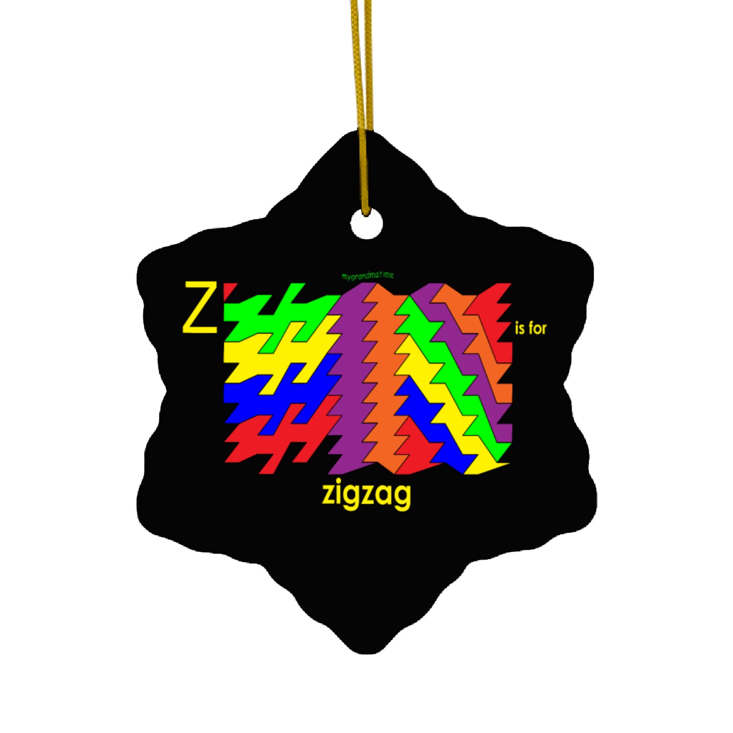 z is for zig zag Ceramic Ornaments