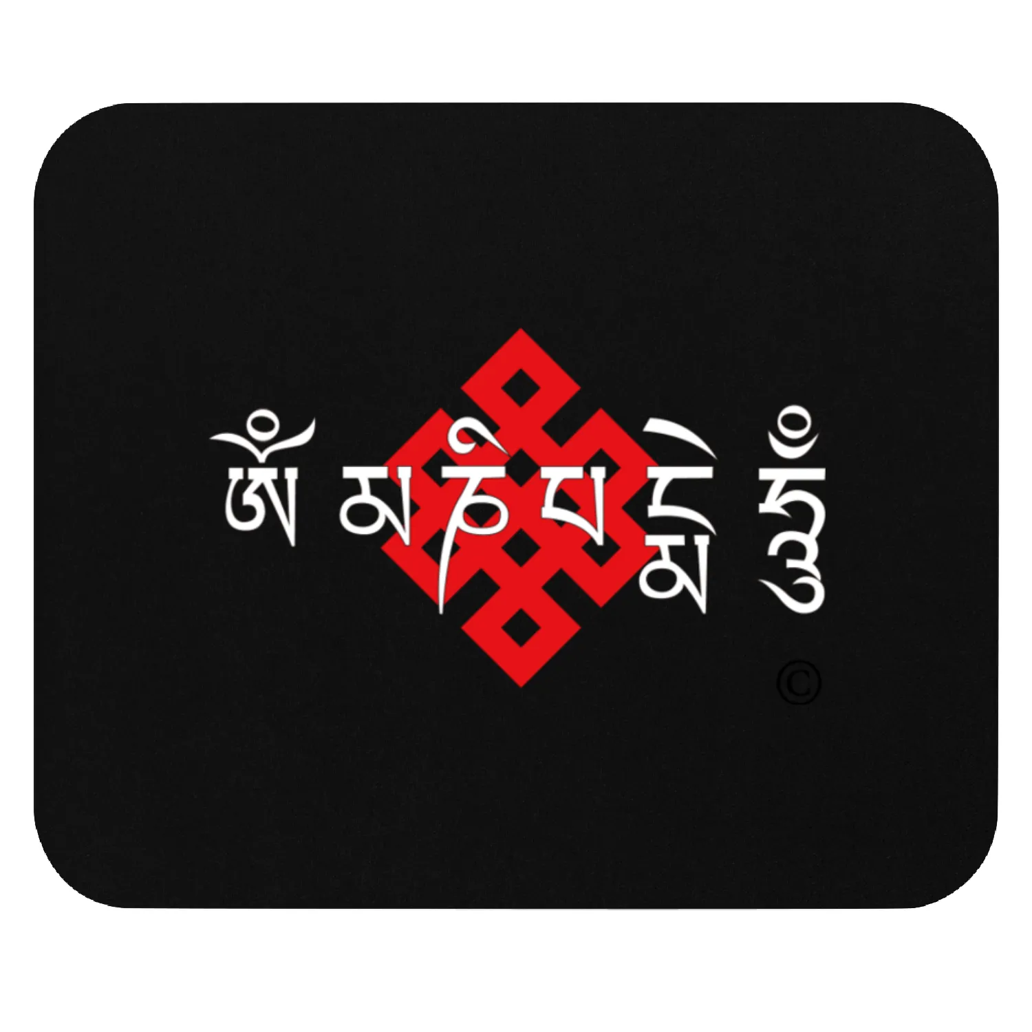 Auspicious knot and six character motto Mouse Pads