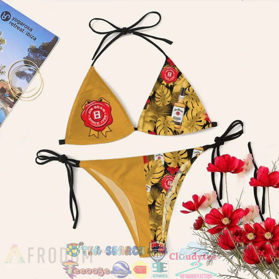 Jim Beam Whiskey Tropical Bikini Set Swimsuit Jumpsuit Beach