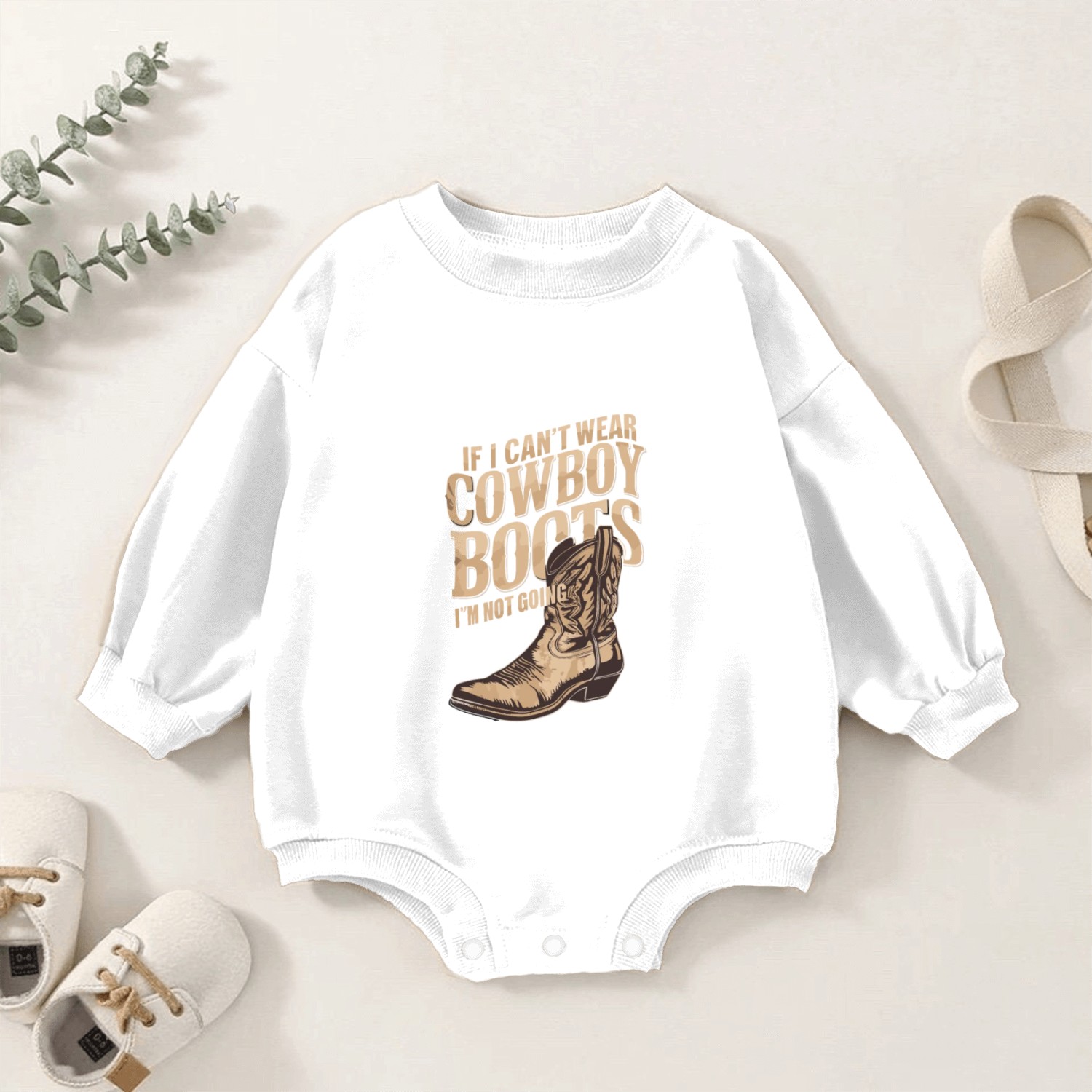 Cowboy Barn Bull Rider Rodeo Country Western Gift Baby Romper Sweatshirts