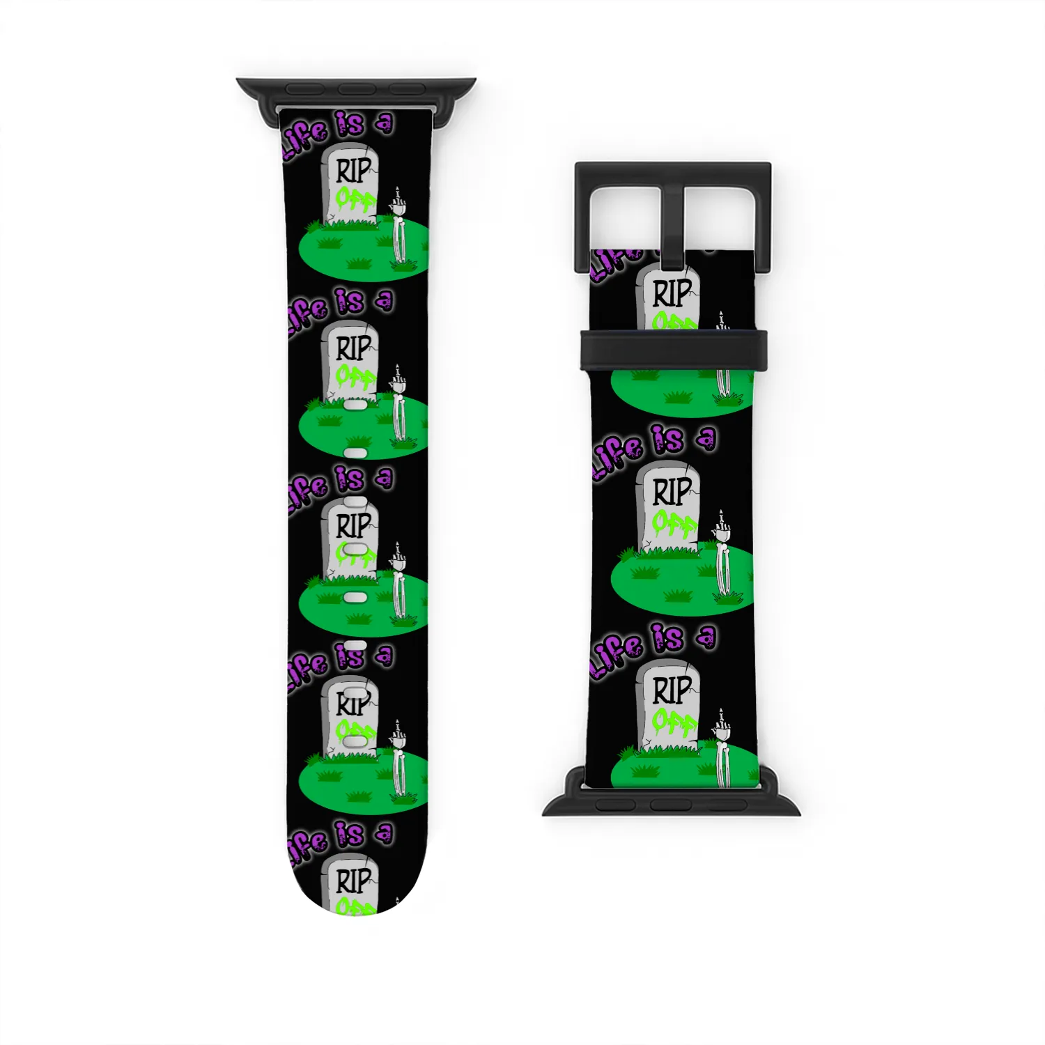 Rip Off Creepy Spooky Dark Joke Cartoon Mood Watch Bands For Apple Watch