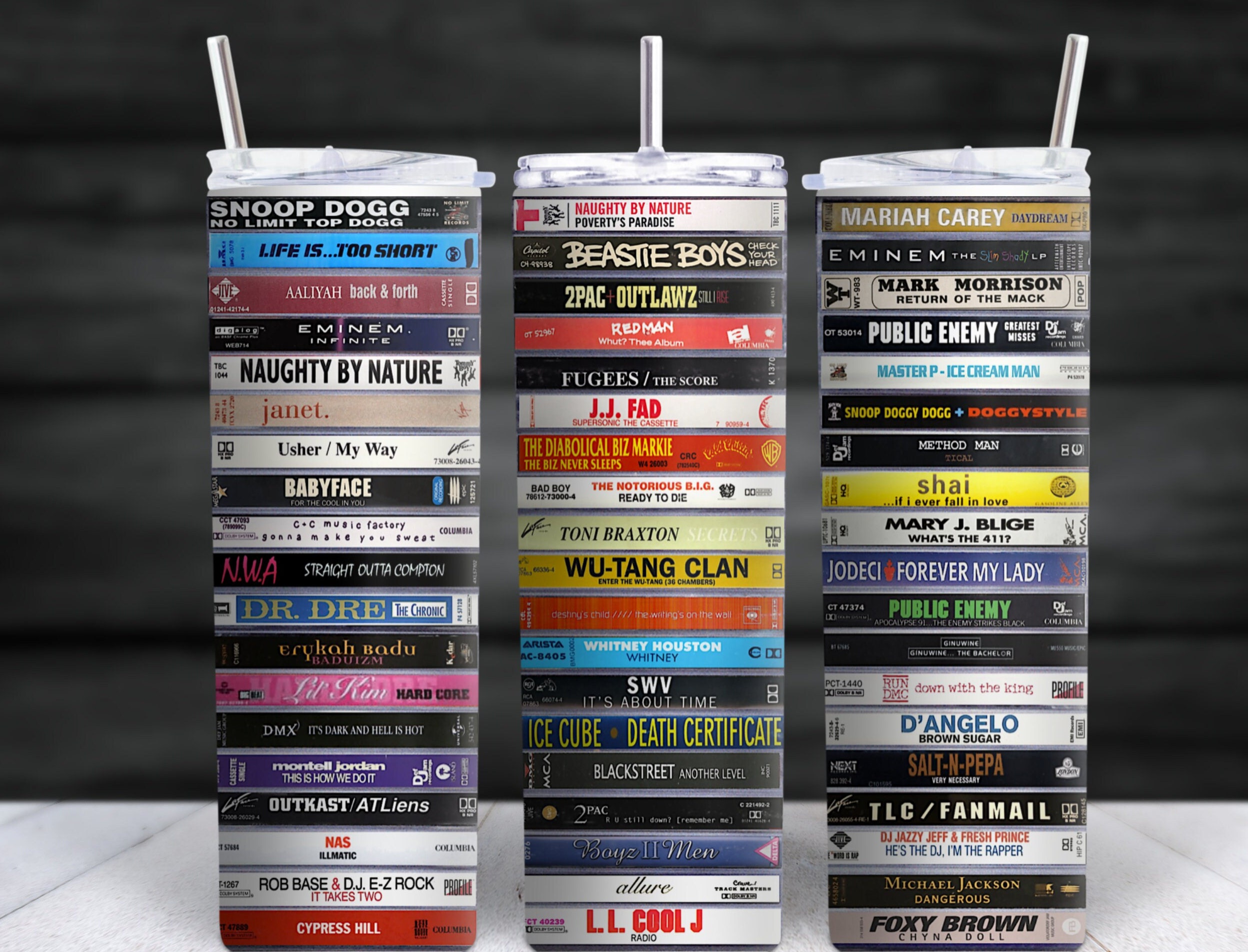 80s 90s R&B, Hip Hop, Cassette Tape Tumbler, Classic Hip Hop Artists, Vintage Rap